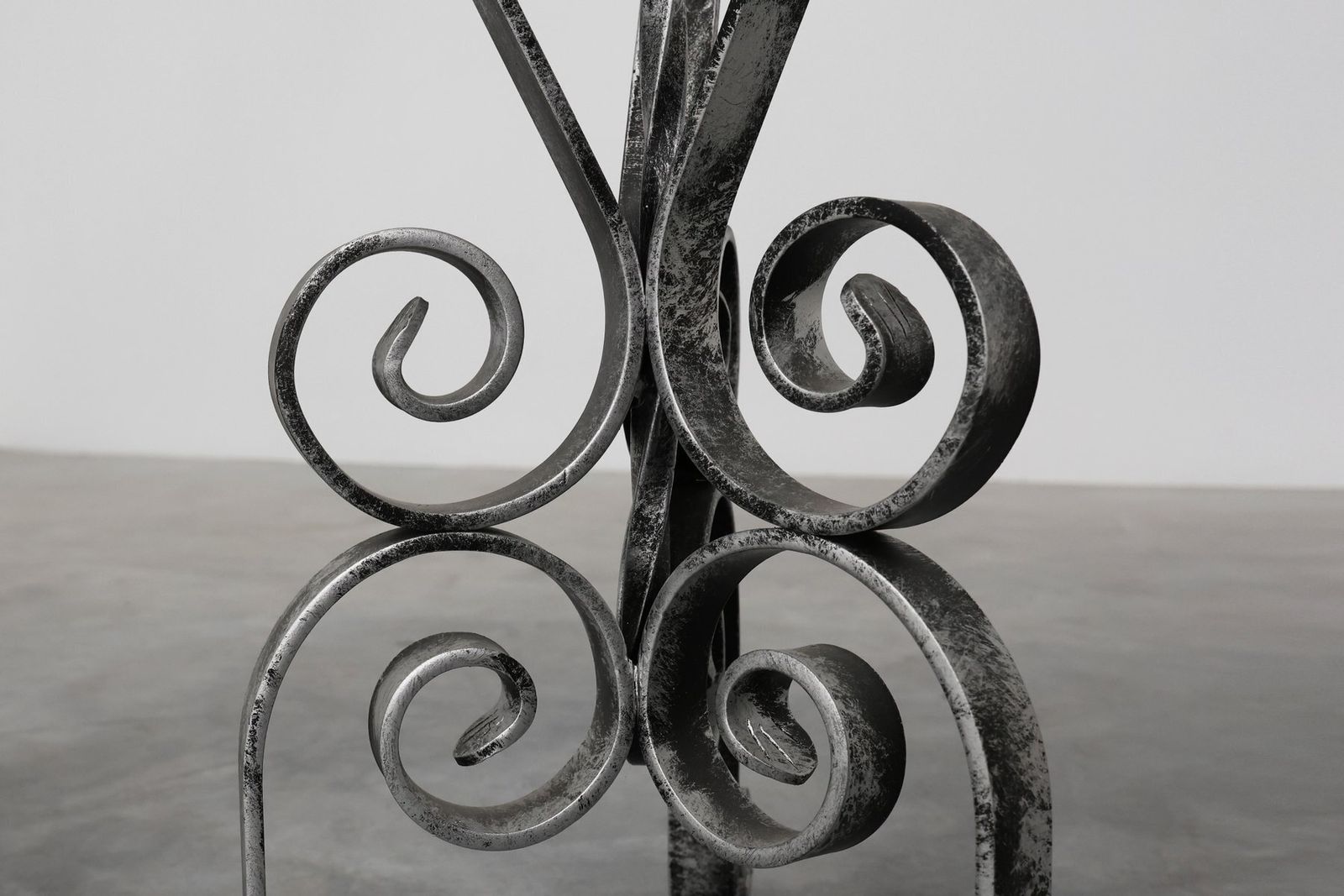 French Wrought Iron Consoles With Belgian Blue Stone Tops, 1950s, Set Of 2 photo vinterior