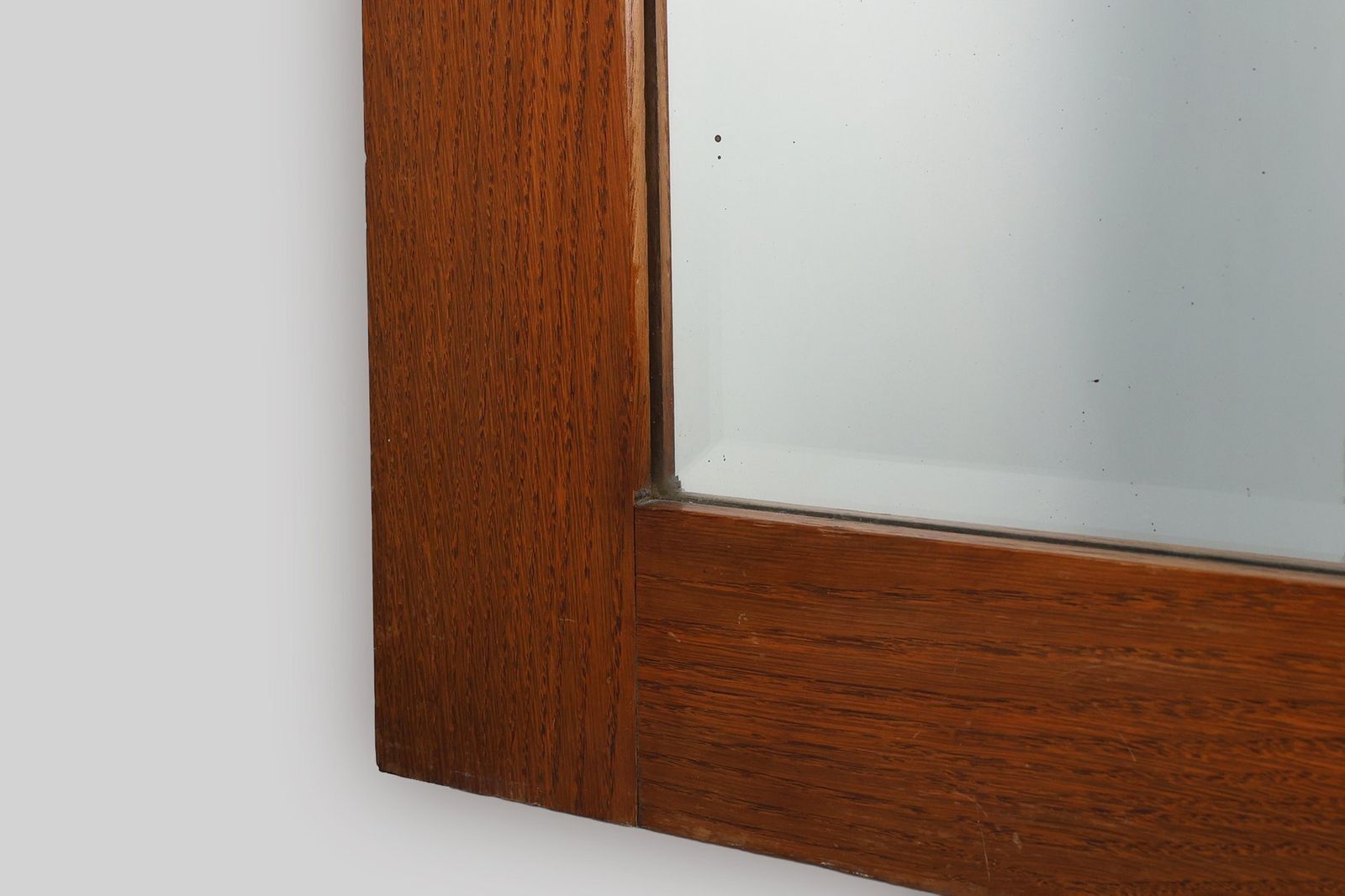 Art Deco French Oak Mirror With Fluted Panel, 1930s photo vinterior