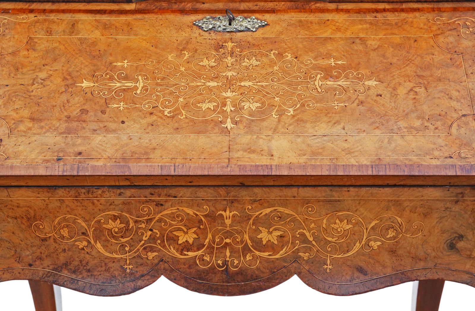 Antique 19th Century Inlaid Burr Walnut Bonheur De Jour Bureau Desk   High Quality Writing Table photo buy