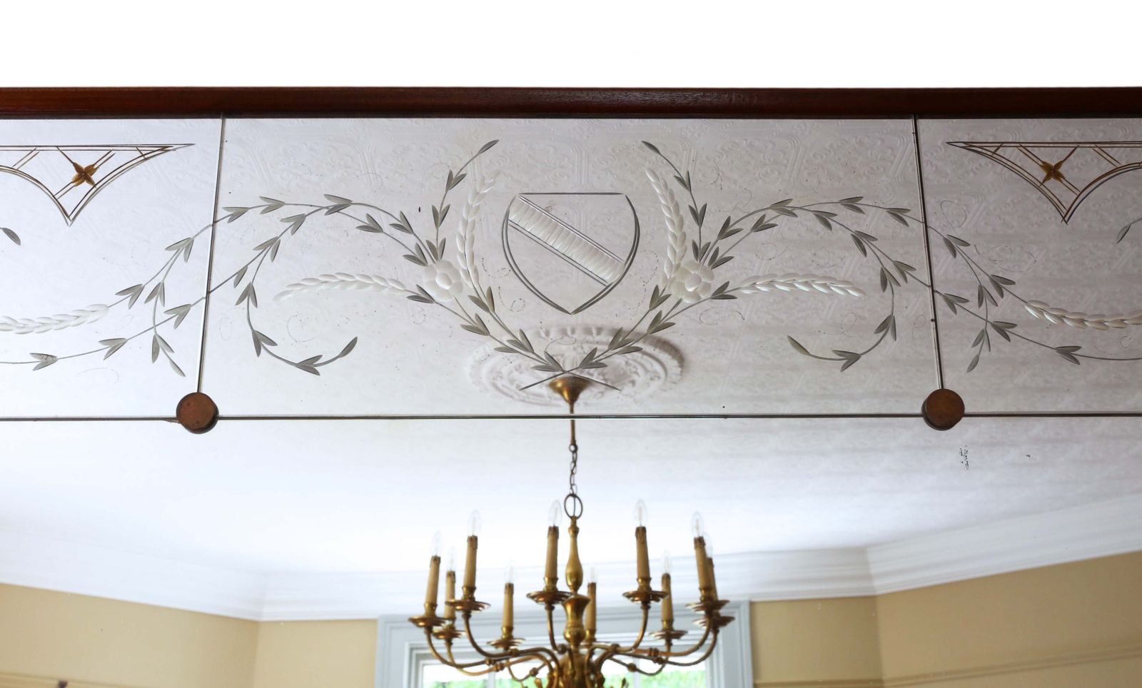 photo furniture Antique Large Quality Italian Mahogany Chateau Overmantle / Wall Mirror C.1950 – Vintage Decor