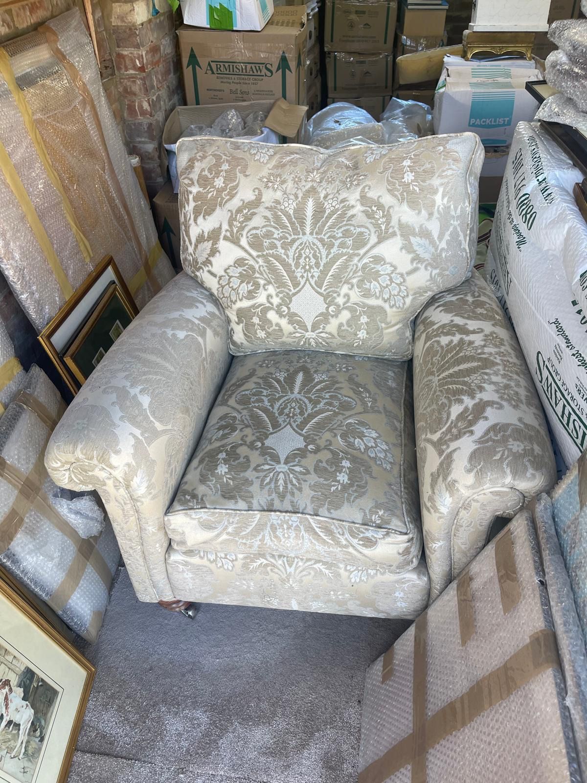 Duresta Trafalgar Metallic Damask Armchair photo 450.0