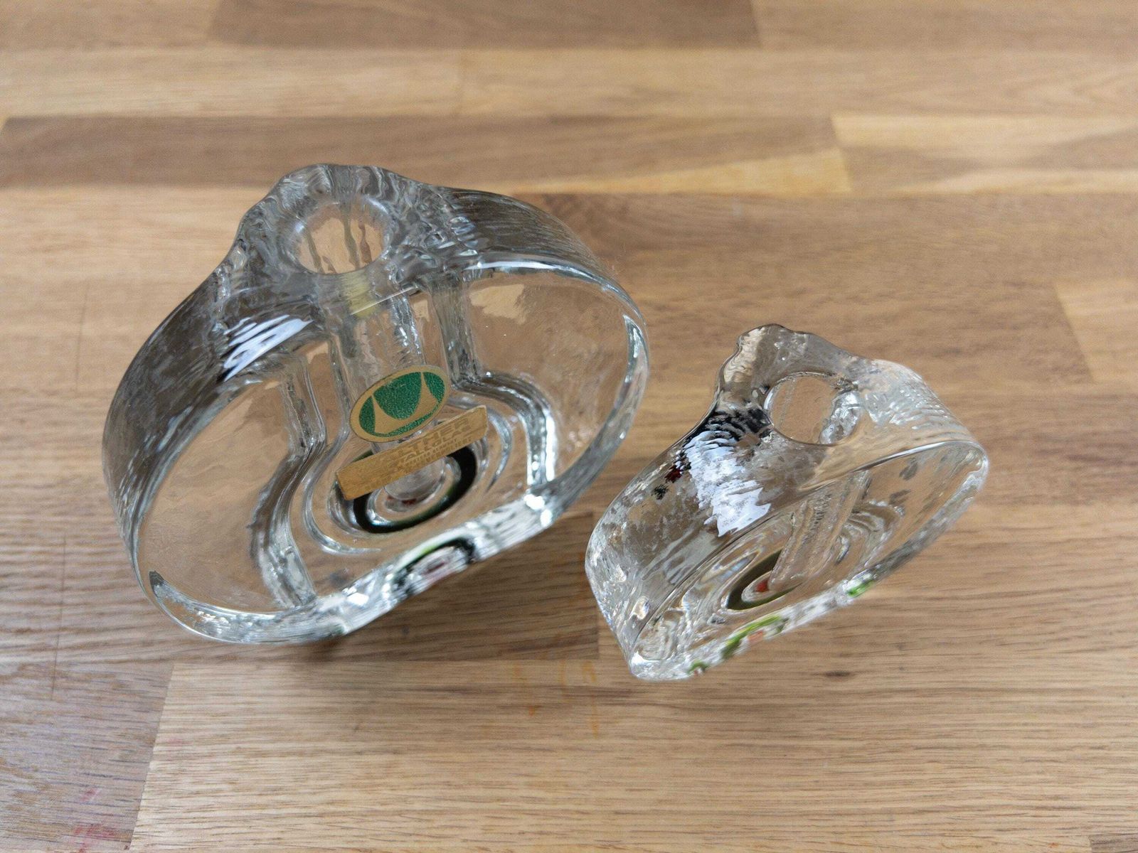 Home Decor Walther Glass Wheel Vases: 1960s Solifleur Pair With Bullseye Motif photo