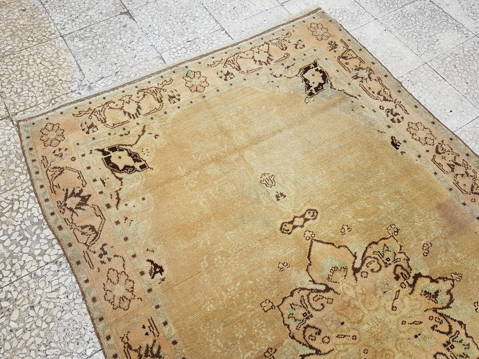 Faded Turkish Karapinar Rug 52'' X 86'' photo for sale