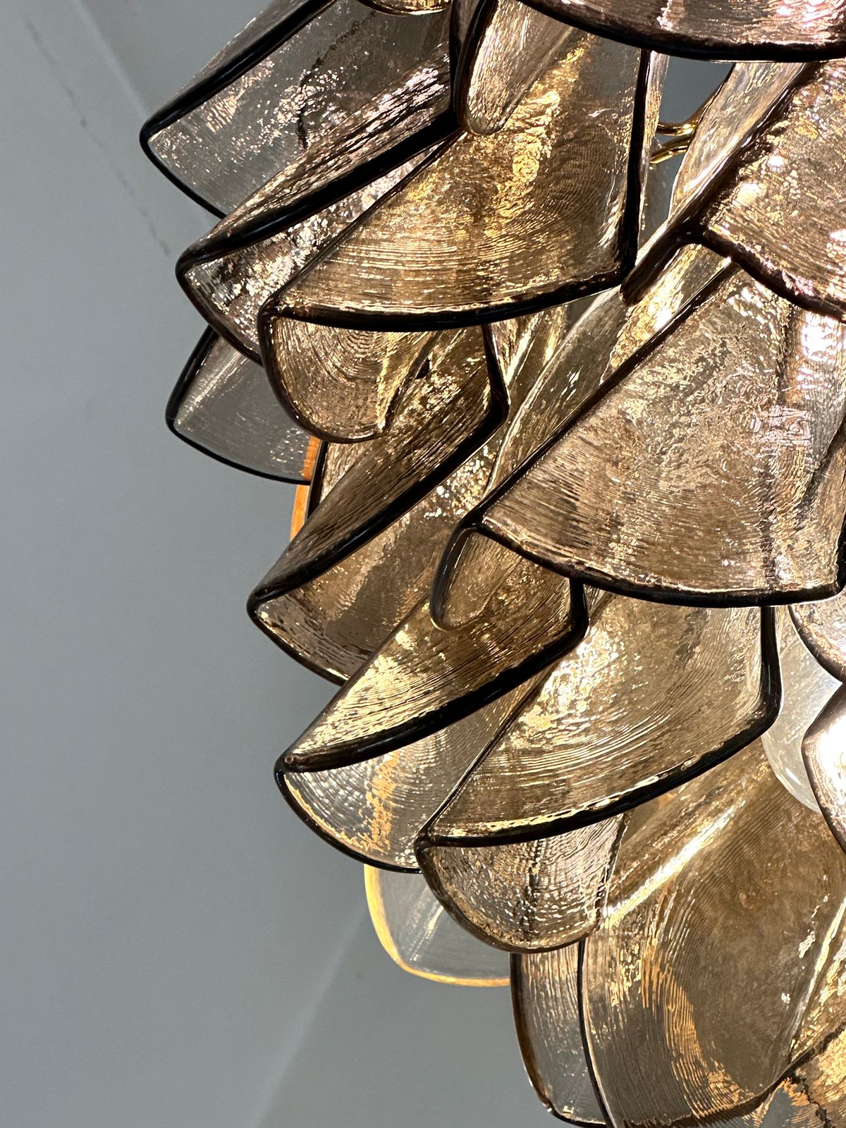 Contemporary Modern Smoked Fumè "Rondini" Murano Glass Chandelier photo furniture