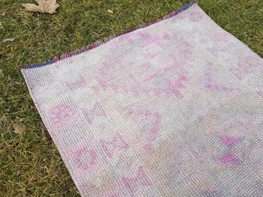 1960s Vintage Turkish Oushak Pink Runner   2′5″ × 14′5″ photo 1400.0