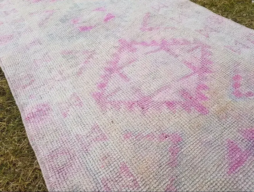 1960s Vintage Turkish Oushak Pink Runner   2′5″ × 14′5″ photo vinterior