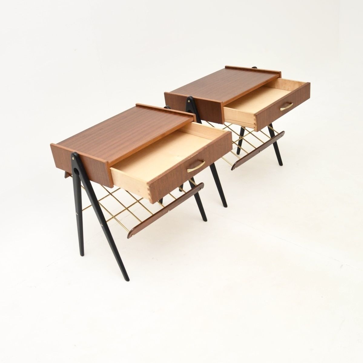 photo furniture Pair Of Swedish Vintage Teak Bedside Tables