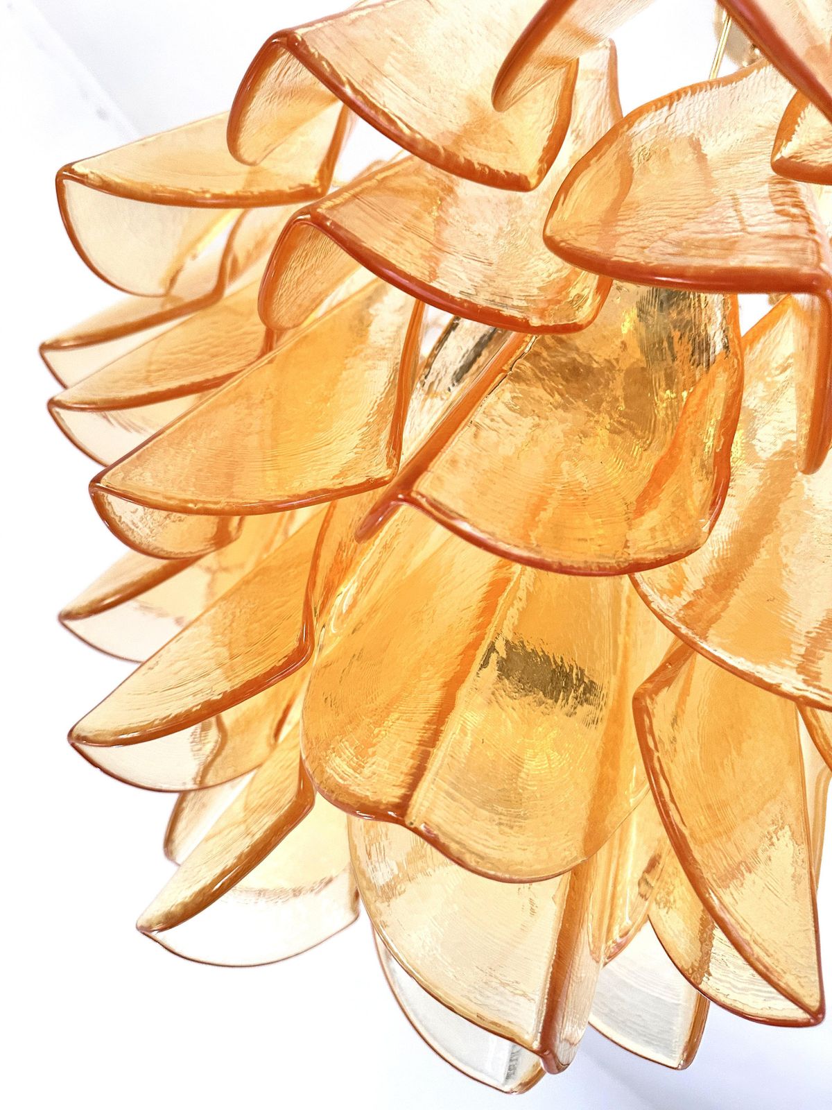 Contemporary Modern Amber "Rondini" Murano Glass Chandelier. photo buy