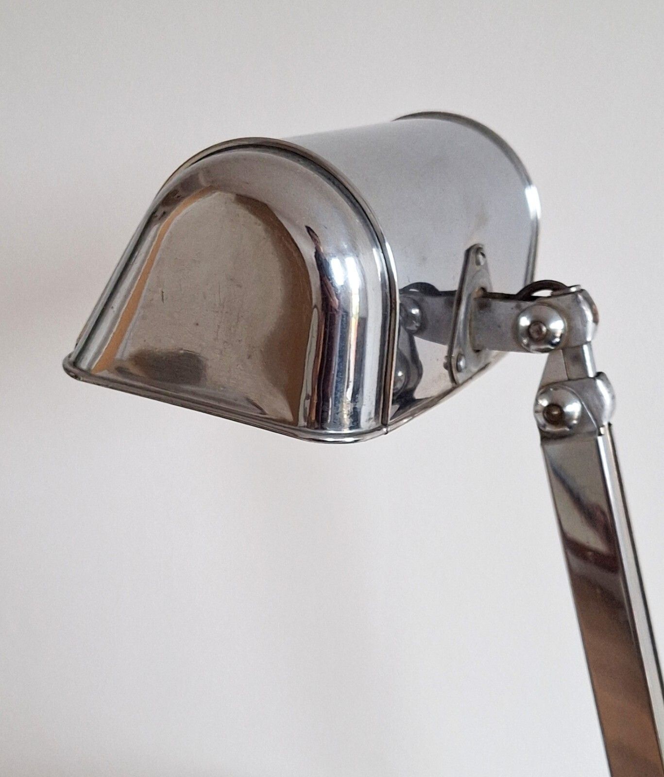 photo vintage Art Deco Chrome Bankers Lamp Marble Base Bauhaus