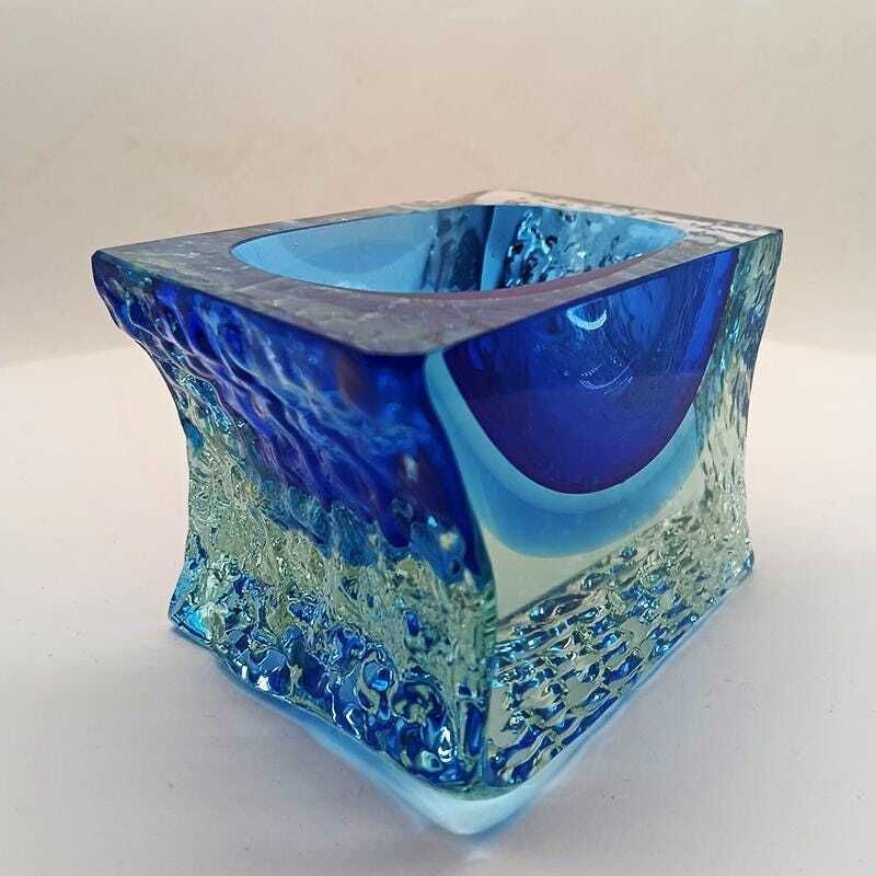 1960s Ashtray Or Catch All In Hand Worked Murano Glass By Flavio Poli For Seguso. Made In Italy photo Home Decor