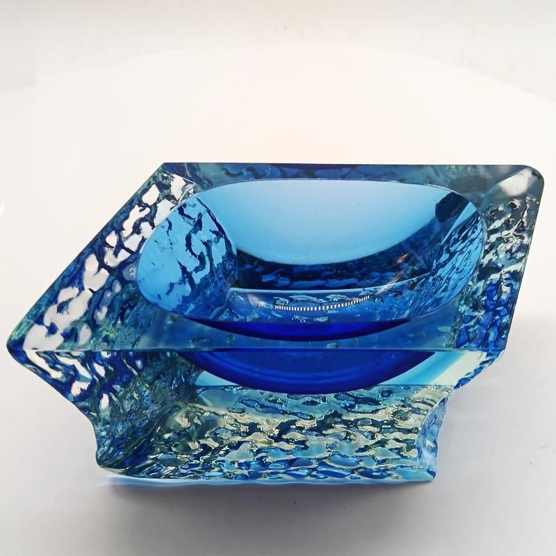 1960s Ashtray Or Catch All In Hand Worked Murano Glass By Flavio Poli For Seguso. Made In Italy photo buy