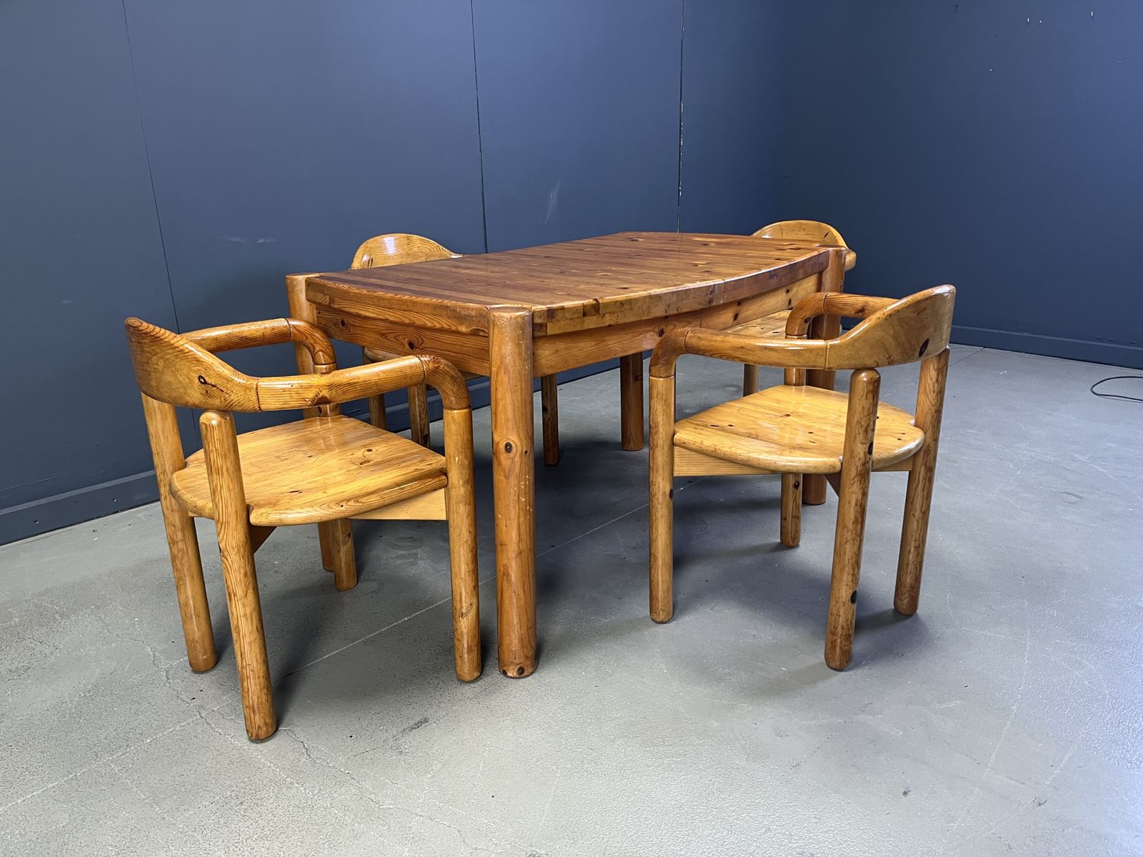Cj Rosengaarden Pine Wood Dining Set   Set Of 5   1970s photo vinterior