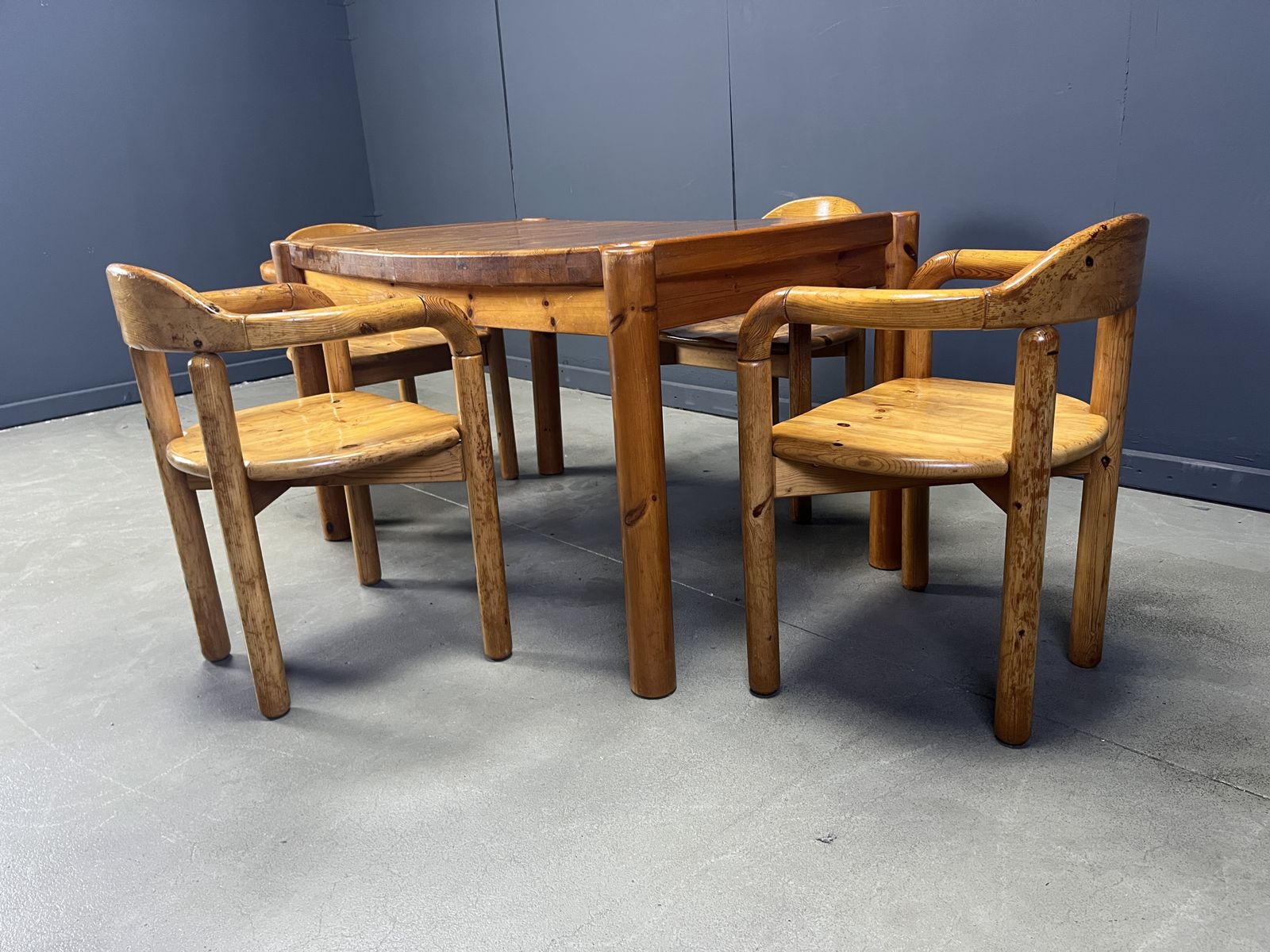 photo for sale Cj Rosengaarden Pine Wood Dining Set   Set Of 5   1970s