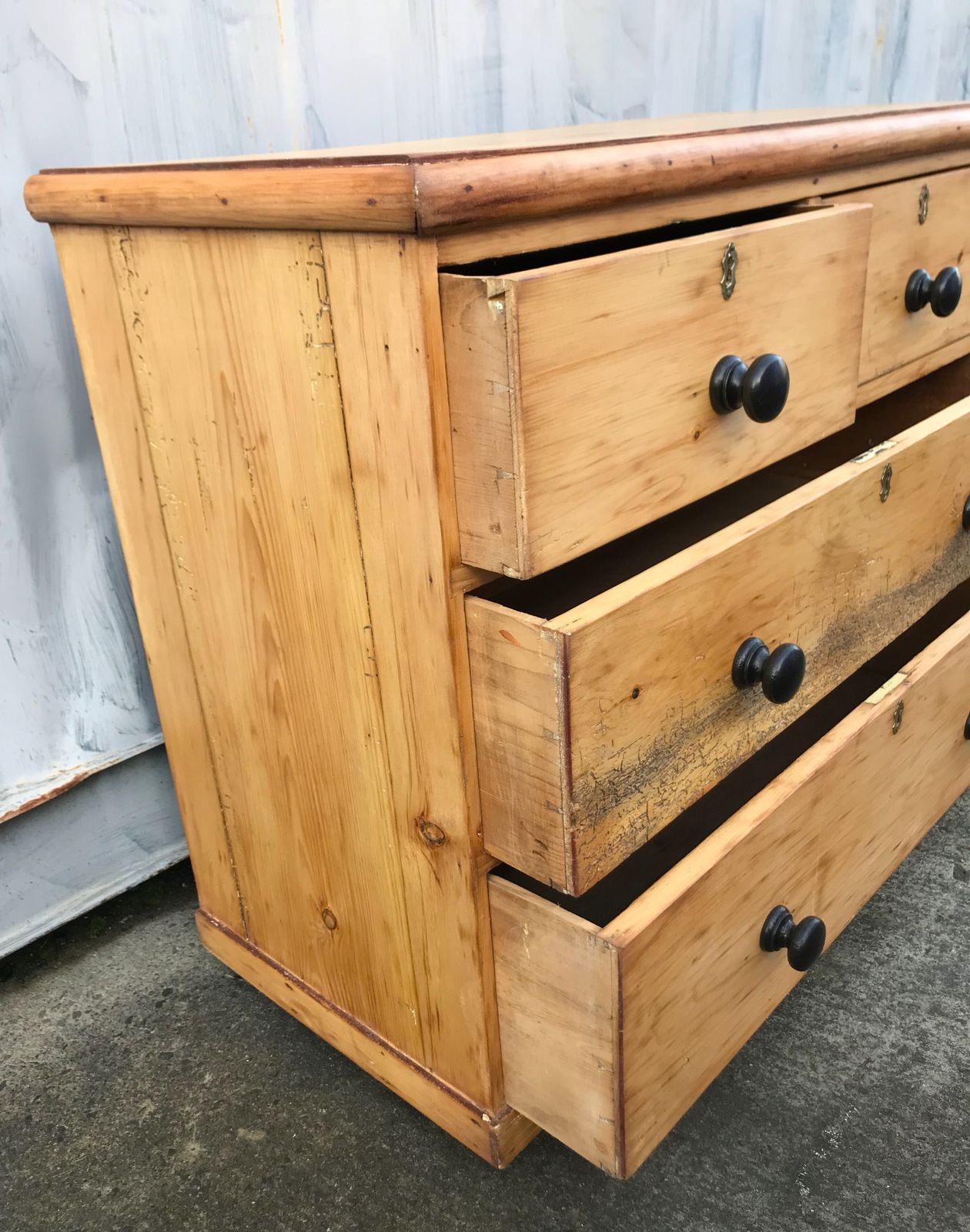 Charming Victorian 19th Century Farmhouse Pine " Over 2 Chest Of Draws photo vinterior