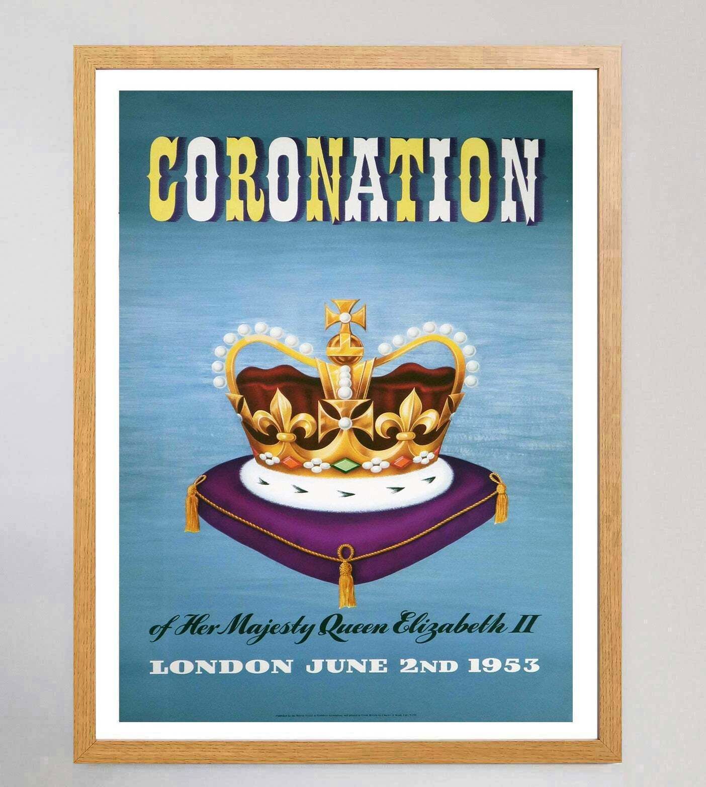Coronation Of Queen Elizabeth II , " Original Vintage Poster" photo Art