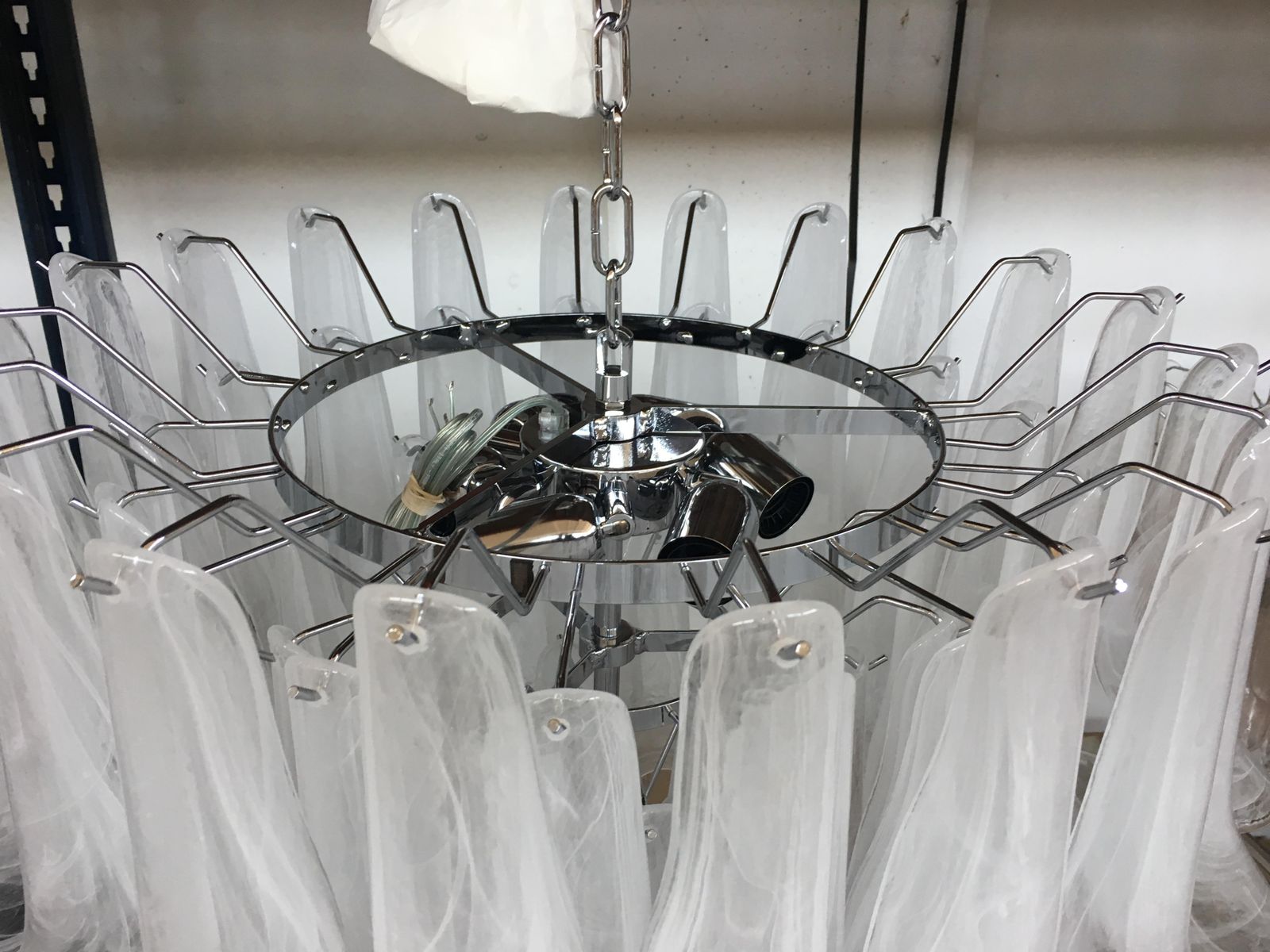 Contemporary Murano Glass Chandelier Italian Sella Alabastro photo furniture