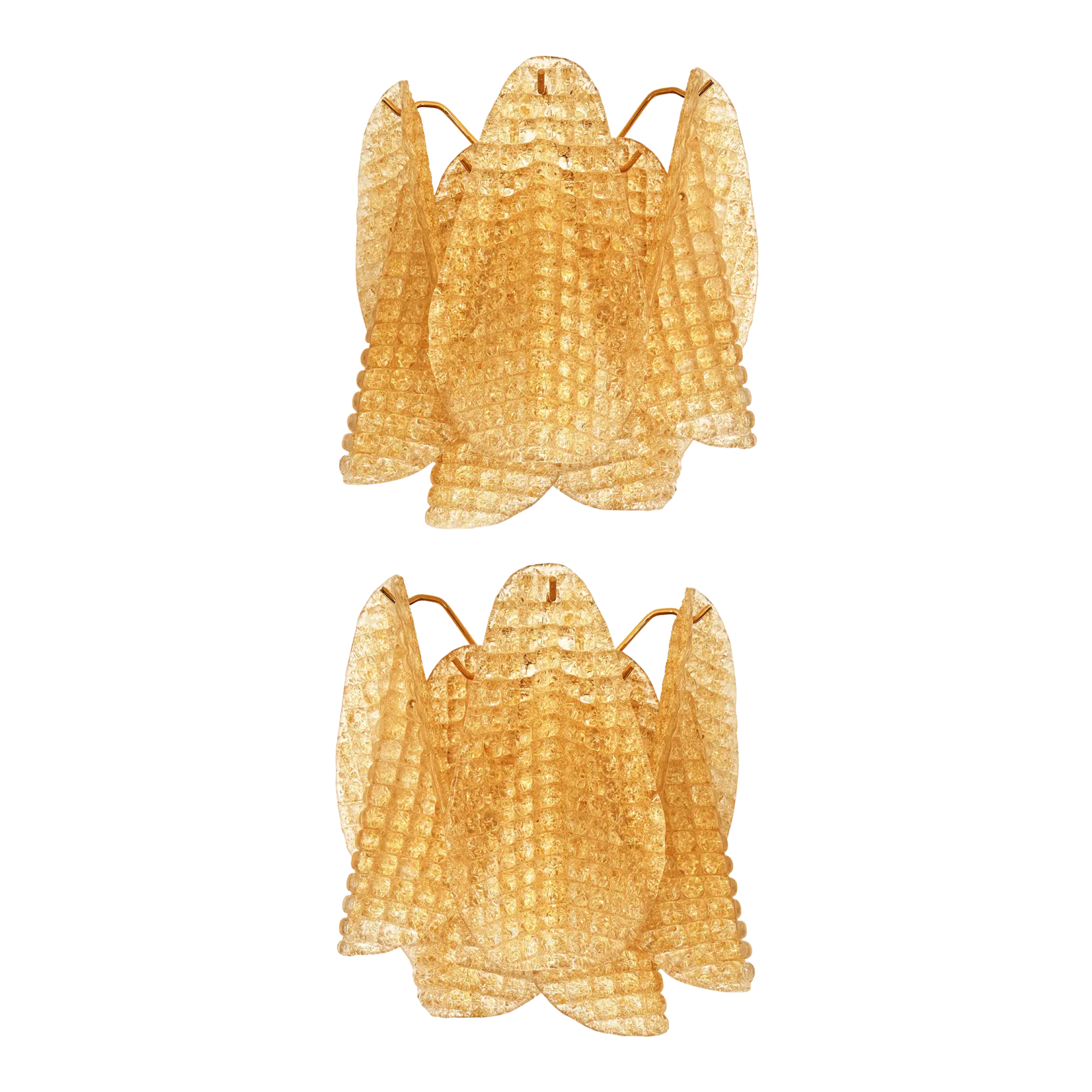 Contemporary Modern Gold "Granigli" "Rondini" Murano Glass Wall Sconces.Set Of Two.