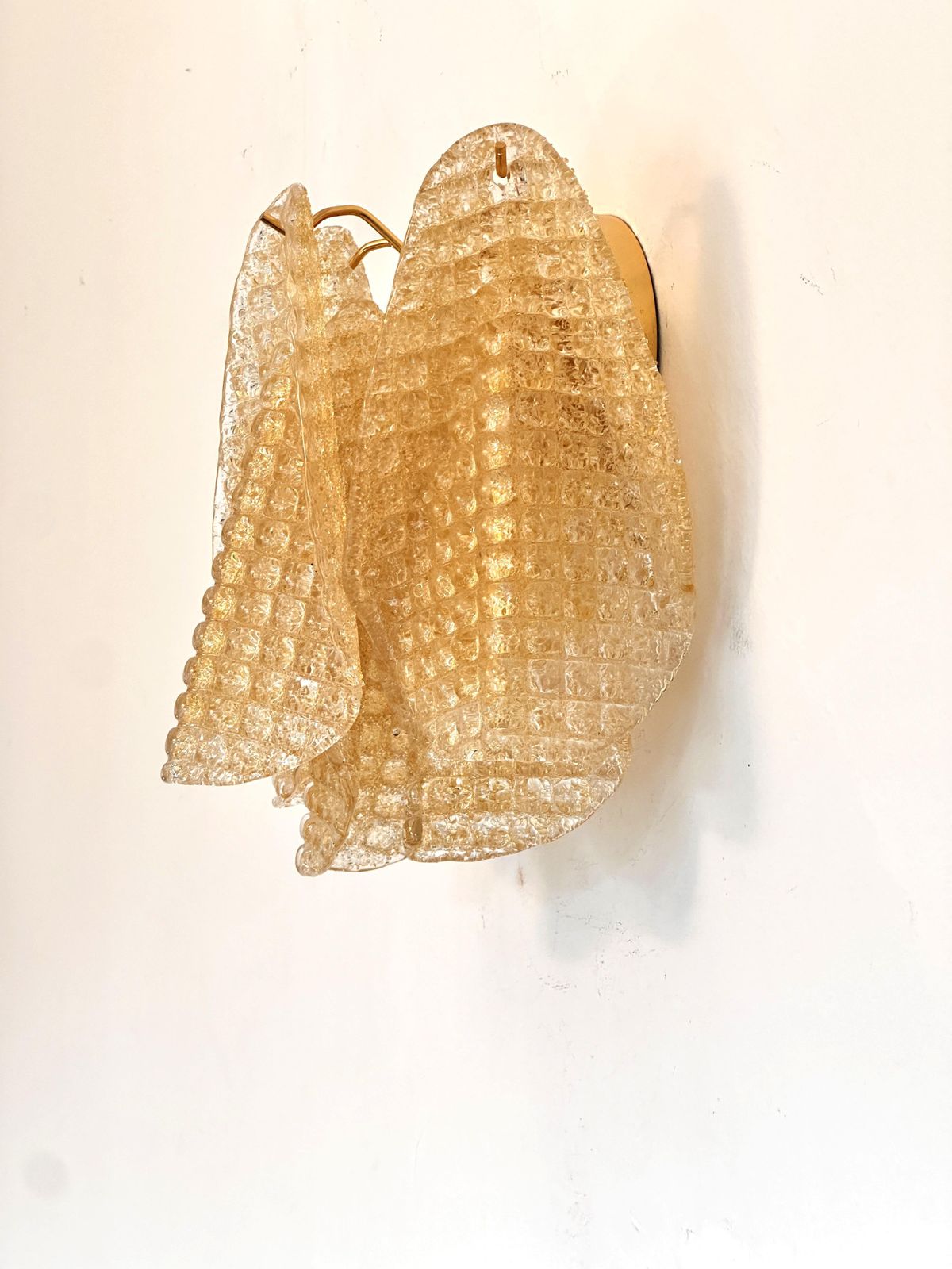 Contemporary Modern Gold "Granigli" "Rondini" Murano Glass Wall Sconces.Set Of Two. photo for sale