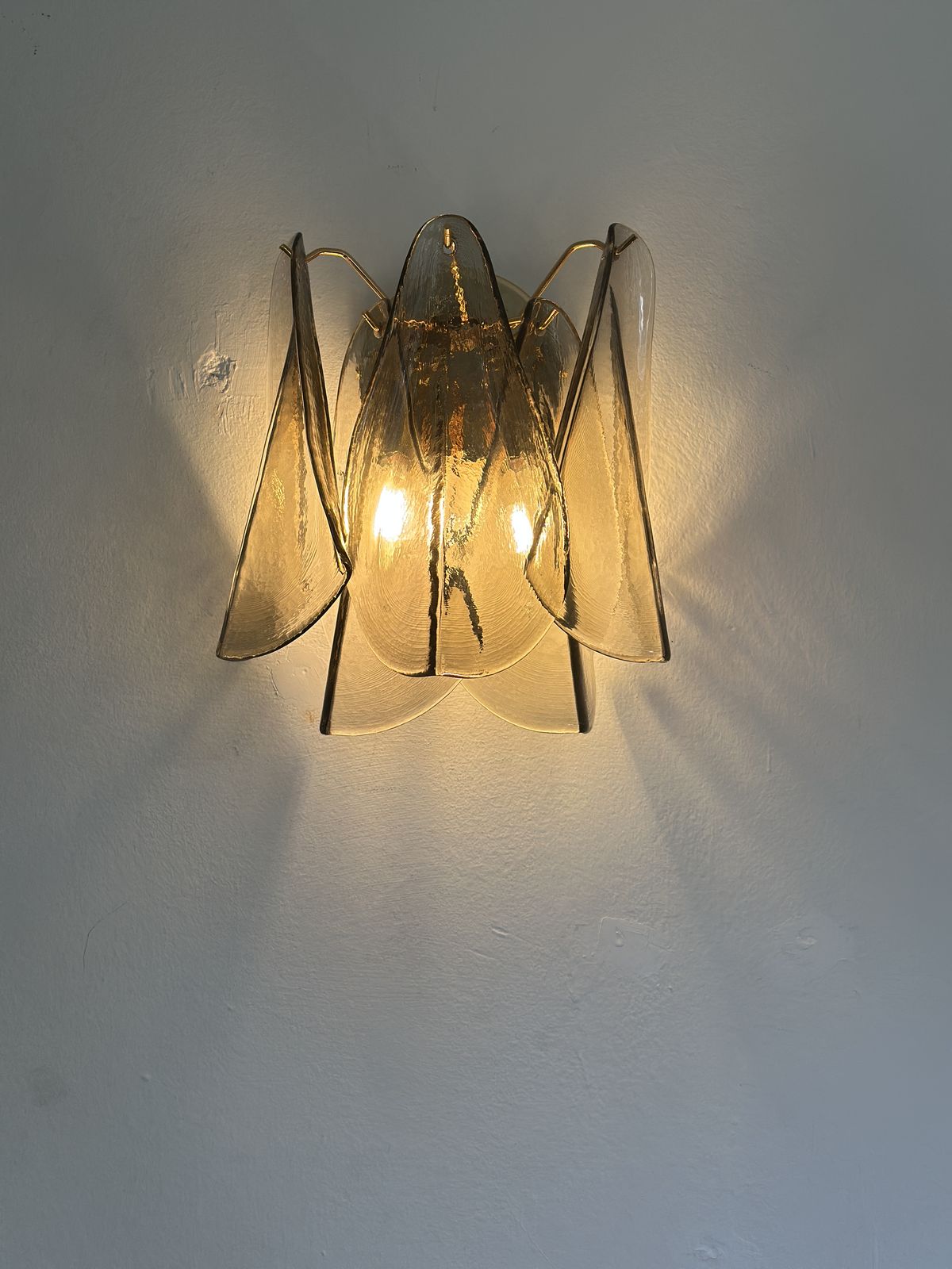 Contemporary Modern Smoked Fumè "Rondini" Murano Wall Sconces  Set Of Two photo vinterior