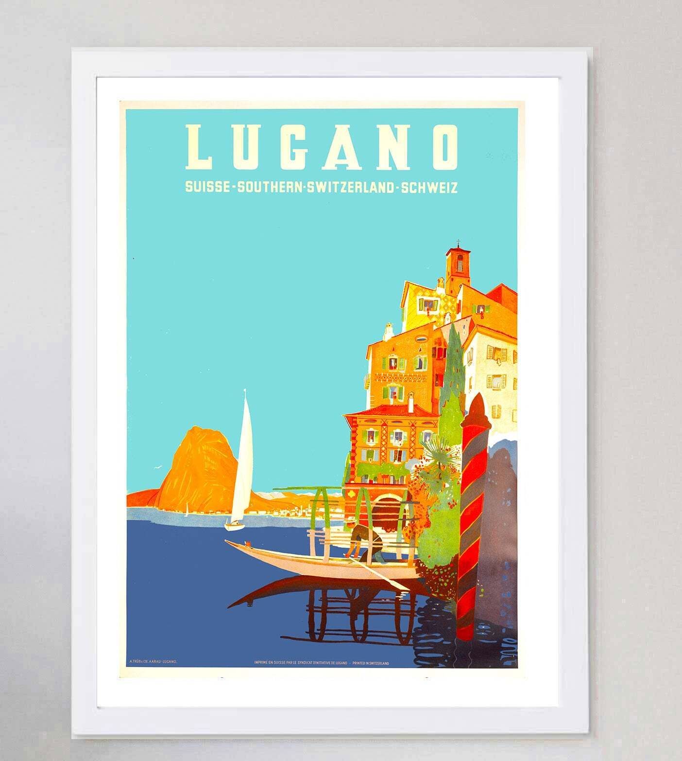 Lugano ,  " Original Vintage Poster" photo for sale