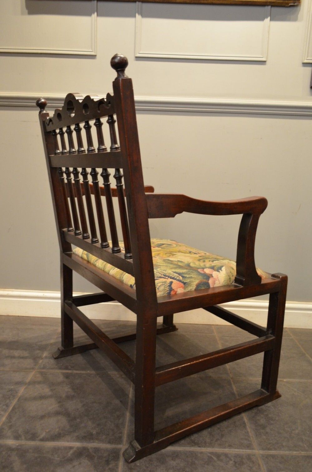 Lovely 18th Century Oak 'Westmoreland' Lawn Chair photo vintage