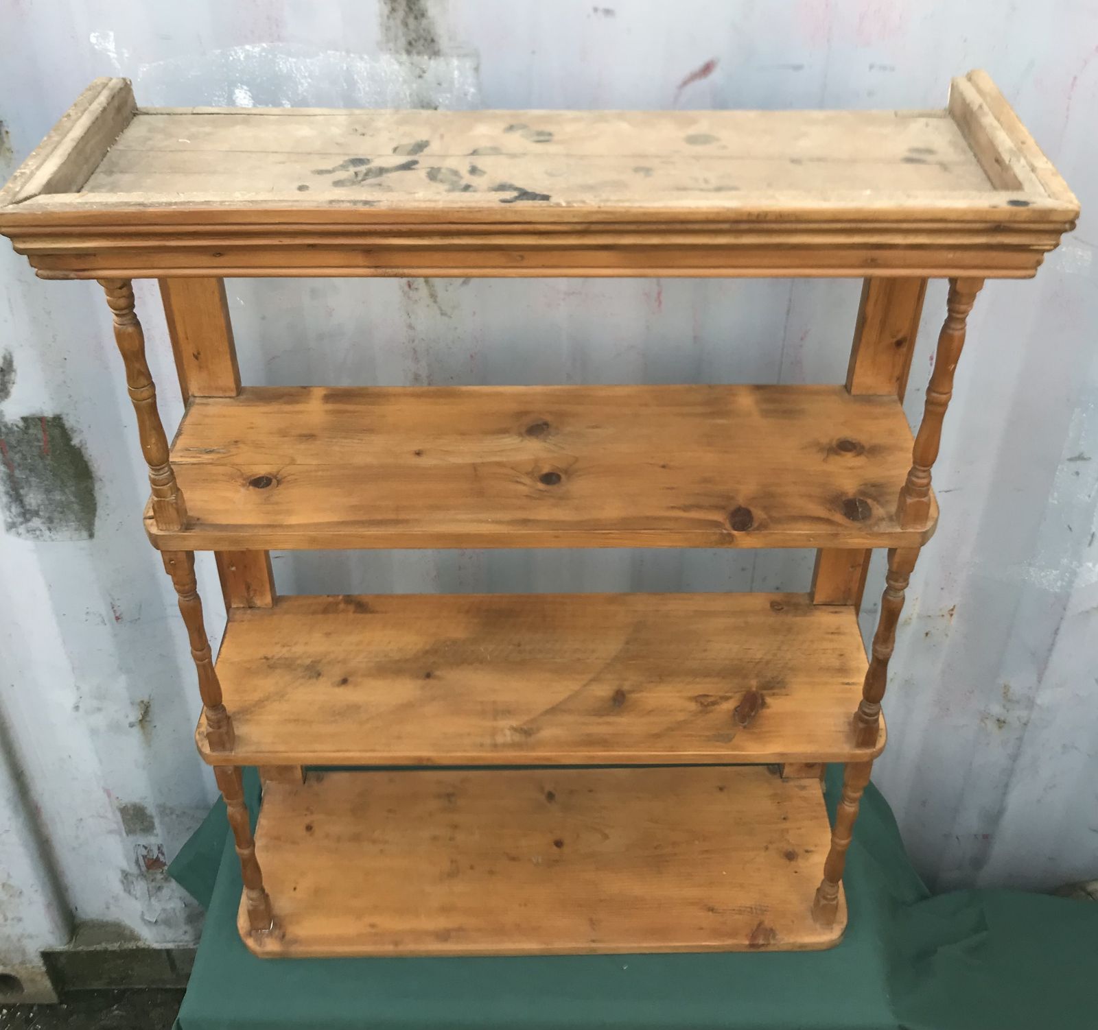 photo for sale Wonderful 19th Century Late Victorian Pine 3 Trier Wall Hanging Shelfs