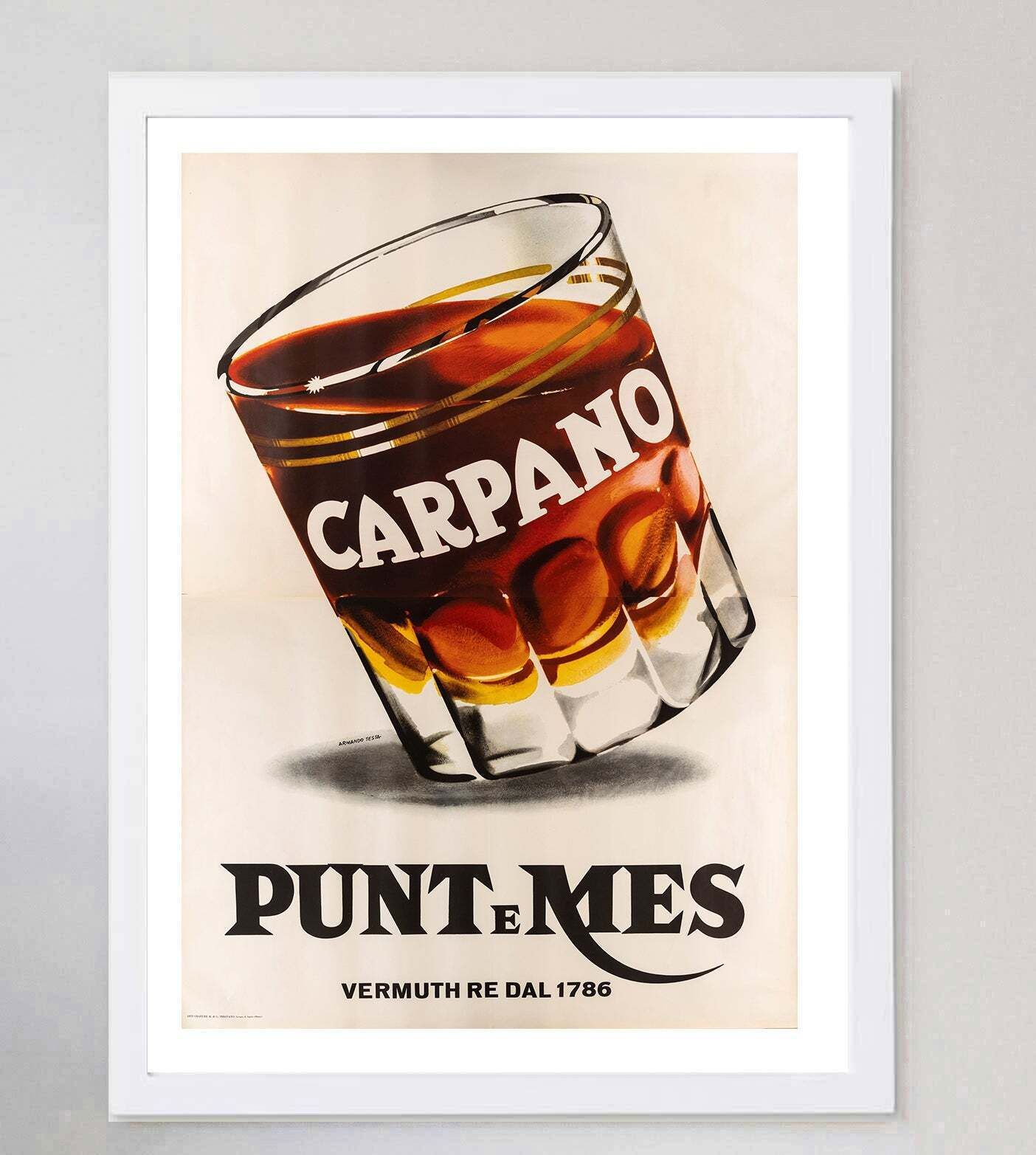 Carpano   Punt E Mes Original Vintage Poster photo for sale