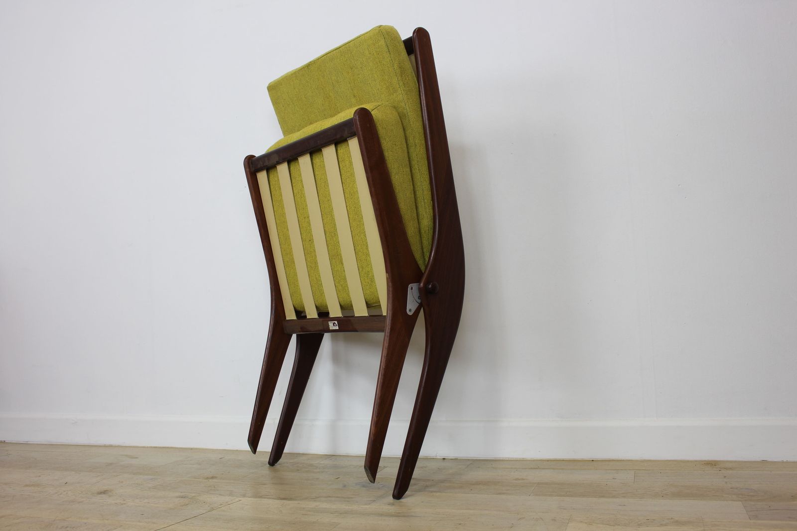 Unusual British Teak Scimitar Chair By Reyway photo vinterior