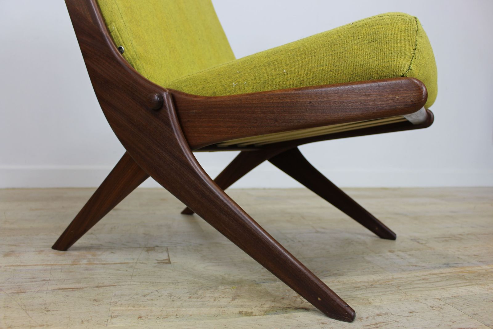 photo furniture Unusual British Teak Scimitar Chair By Reyway