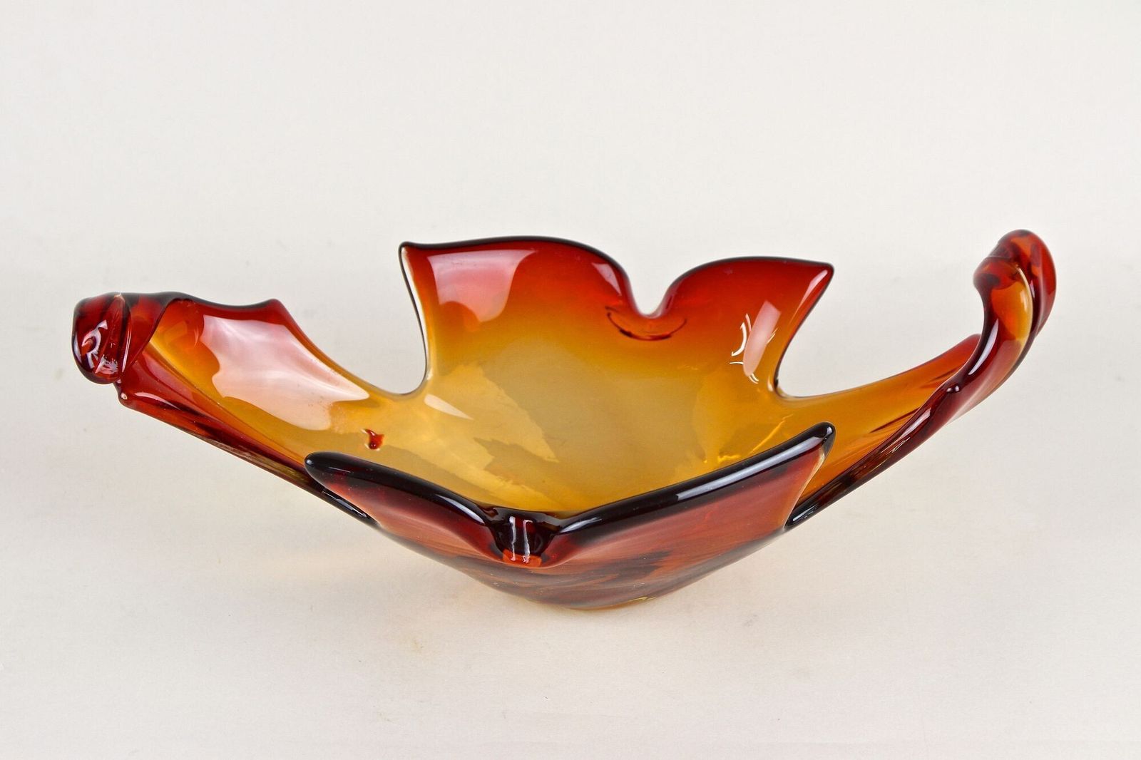 Mid Century Murano Glass Bowl   Amber/Orange/Red Tones, Italy, Circa 1960 photo buy