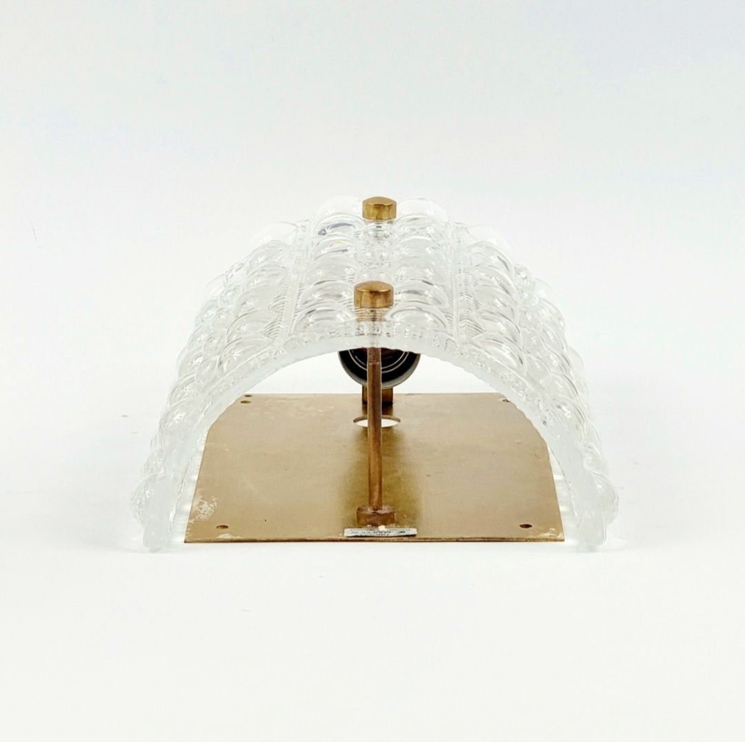 Mid Century Modern Scandinavische Glas  En Messing Wandlamp Van Carl Fagerlund Voor Orrefors, Zweden, Jaren 1960 photo vinterior