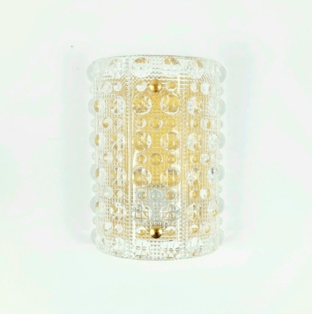 Mid Century Modern Scandinavian Glass & Brass Wall Lamp By Carl Fagerlund For Orrefors, Sweden, 1960s photo furniture