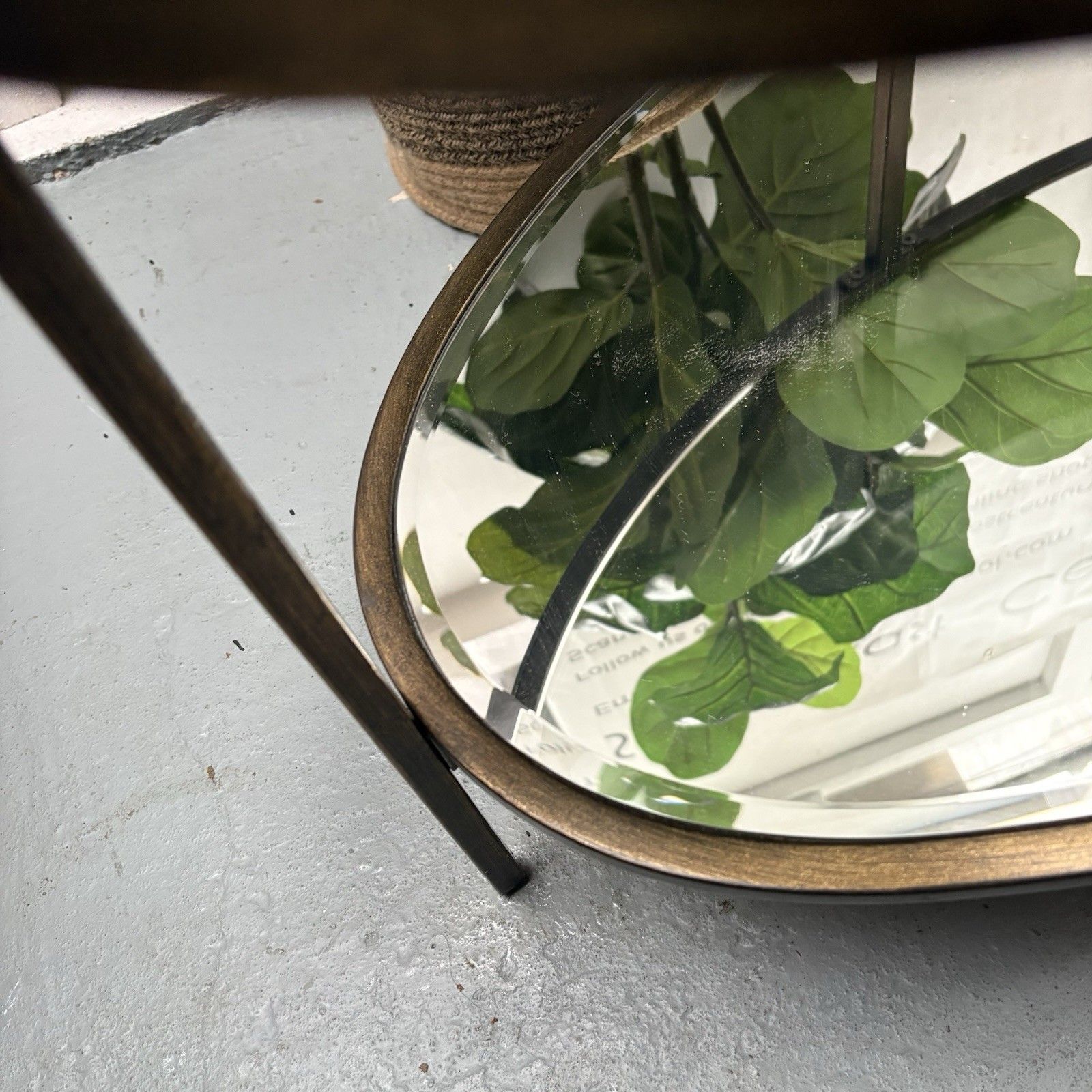 Gallery Direct Hudson Antique Oval Bronze & Glass Mirrored Coffee Table photo vintage