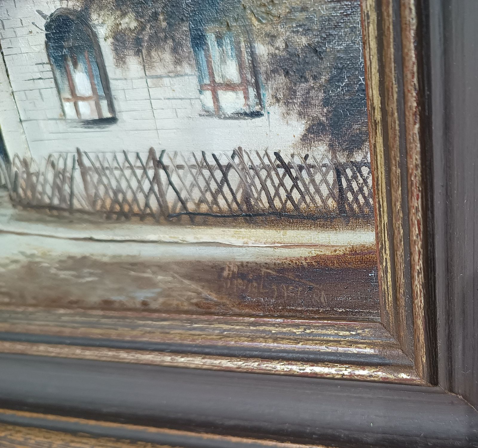 Original Oil Painting German Street Scene Signed Harry Maria Eggert. photo Art