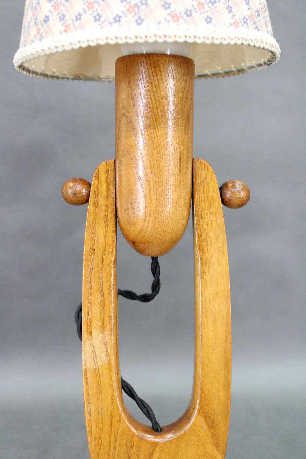 Pair Of Mid Century Adjustable Wooden Table Lamps, Czechoslovakia, 1970s photo 578.0