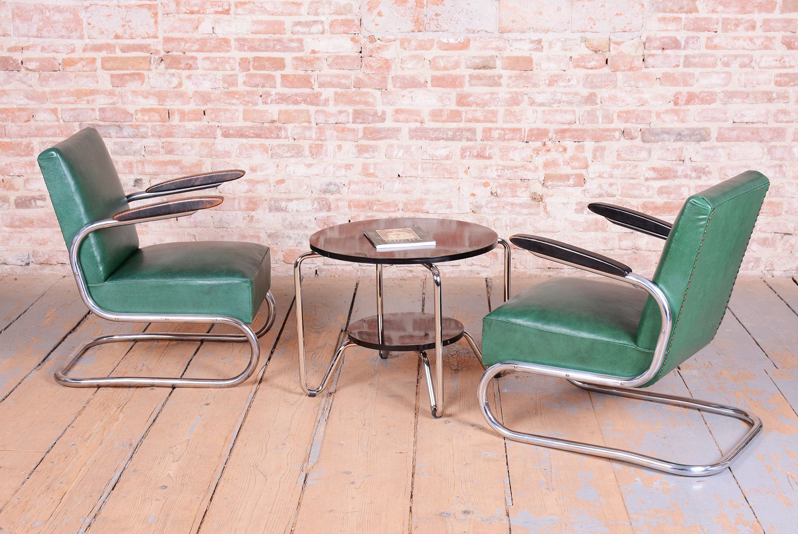2700.0 Pair Of Restored Bauhaus Armchairs, By Mauser, Beech, Chrome, Germany, 1930s photo