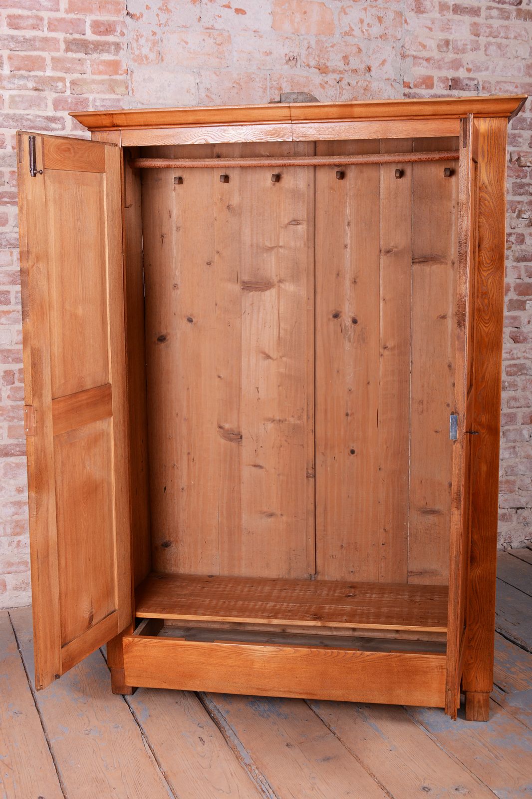 Restored Neoclassical Wardrobe, Ash, Revived Polish, Czech, 1820s photo 850.0