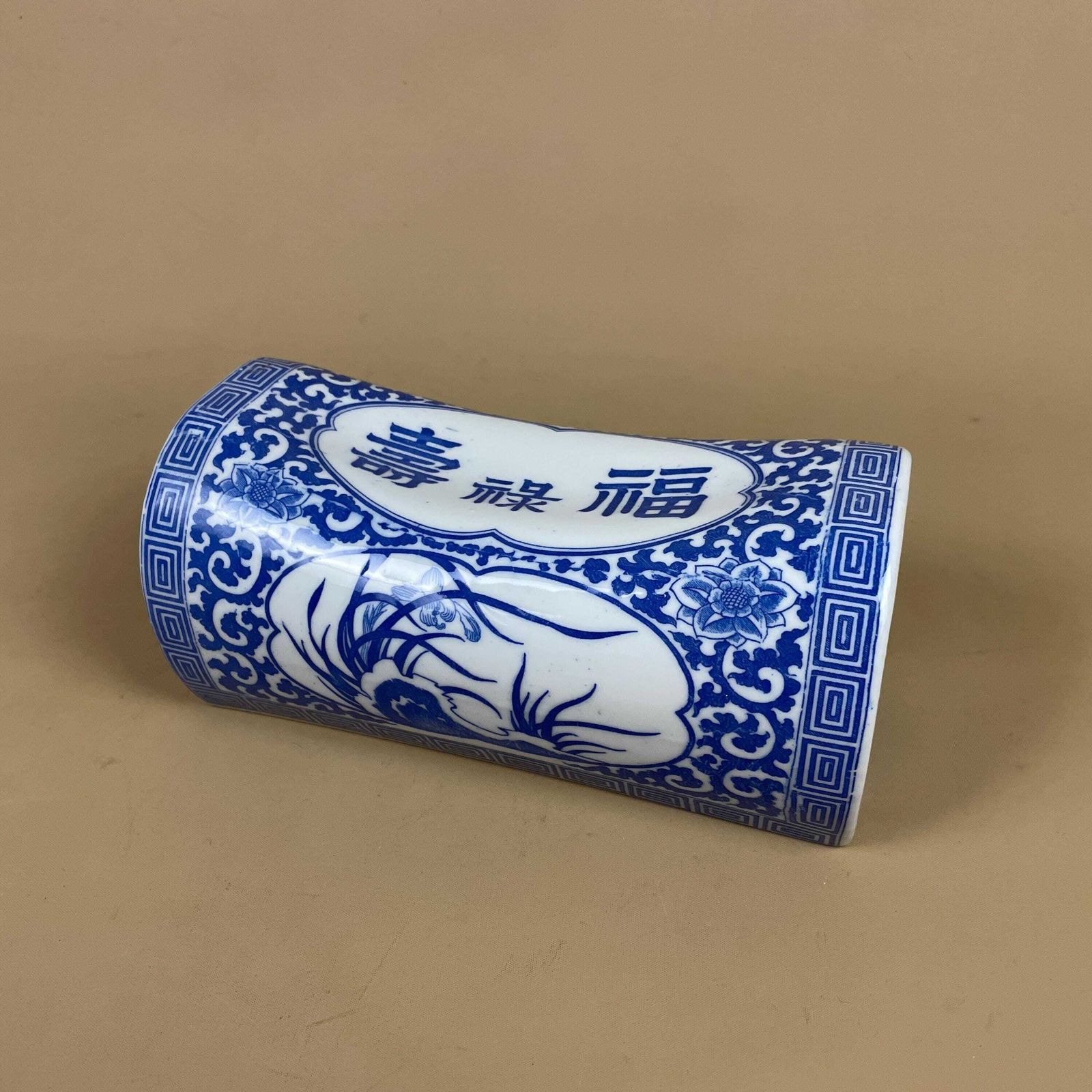 Chinese Blue White Porcelain Pillow Ceramic Neck Rest Traditional Oriental Asian Headrest Decorative photo 69.0