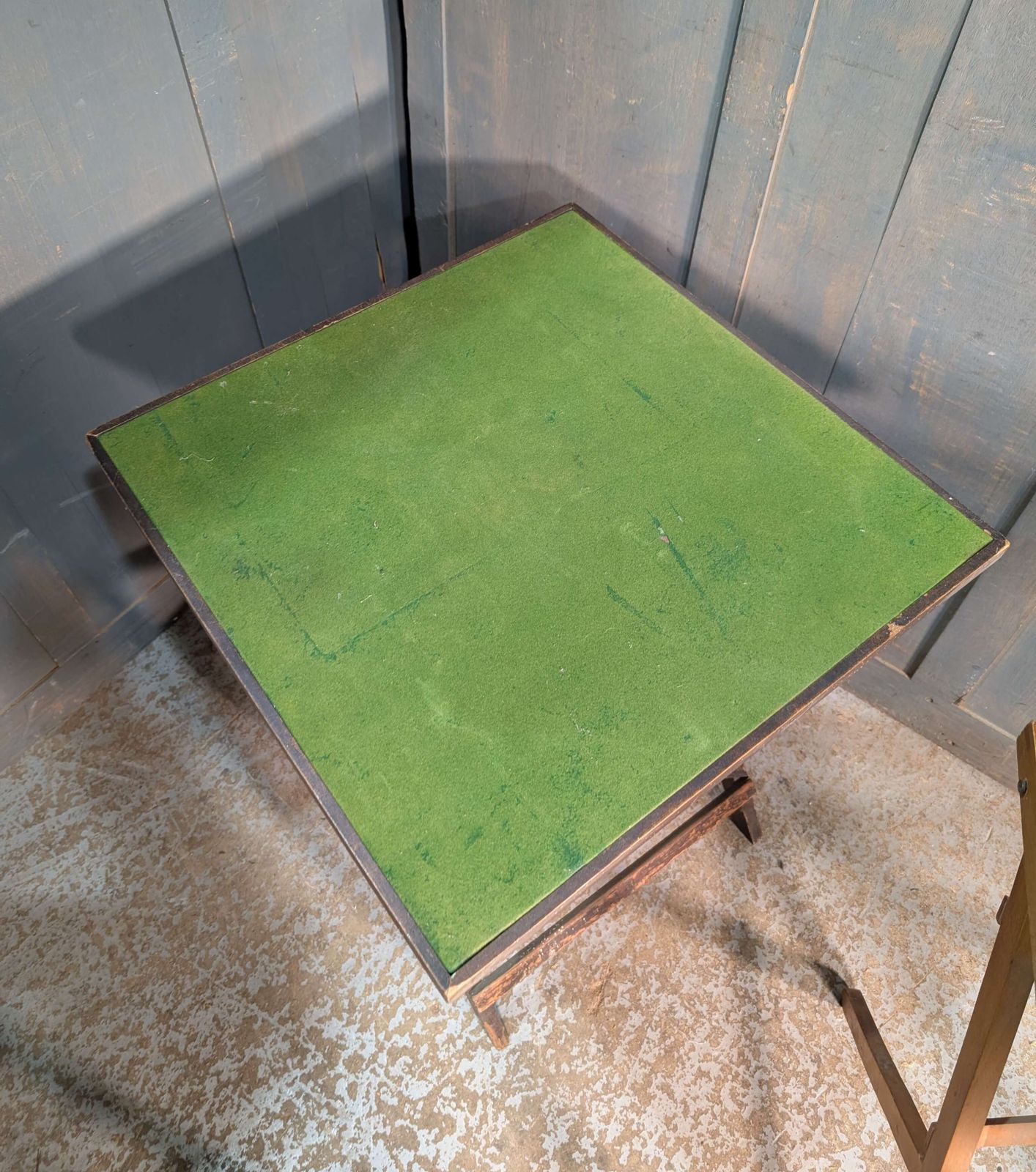 Ex Church Hall Three Vintage Baizetop Card Tables photo for sale