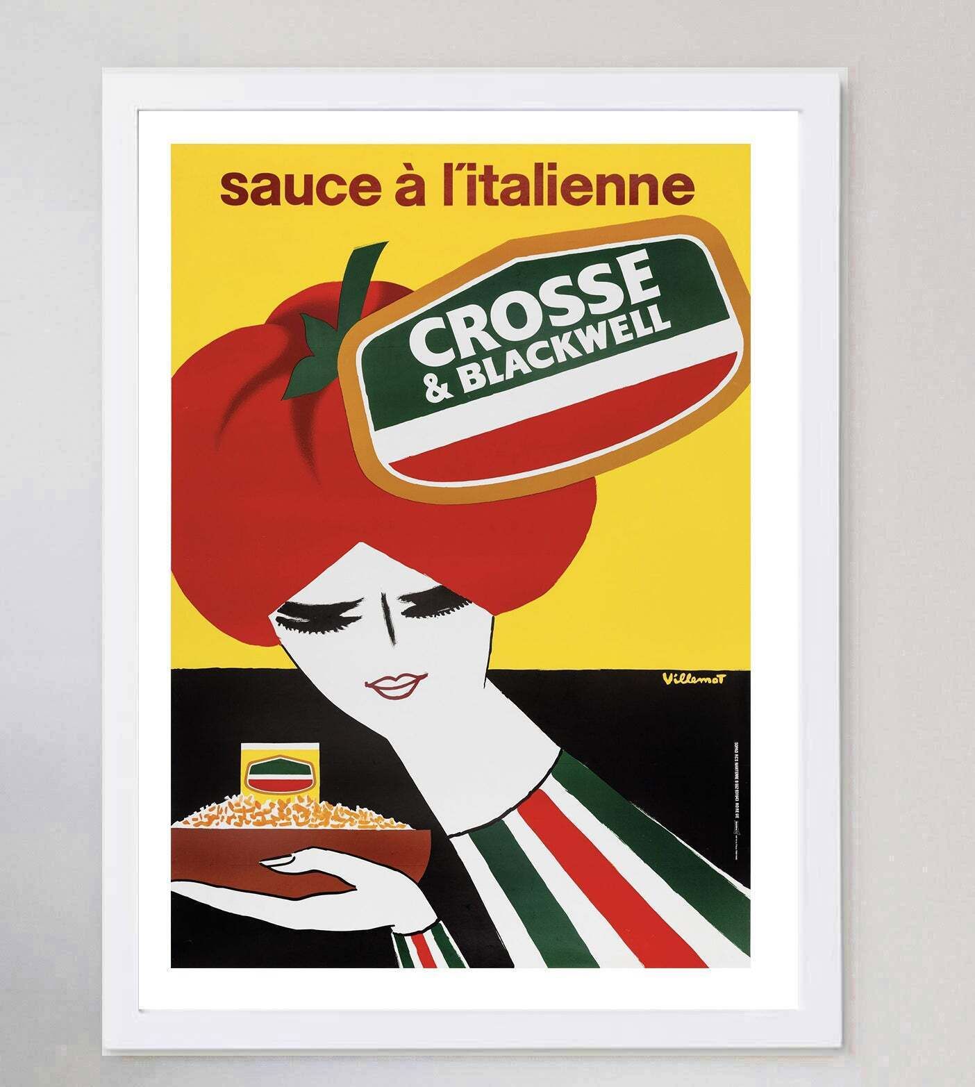 Crosse & Blackwell Italian Sauce   Villemot Original Vintage Poster photo for sale