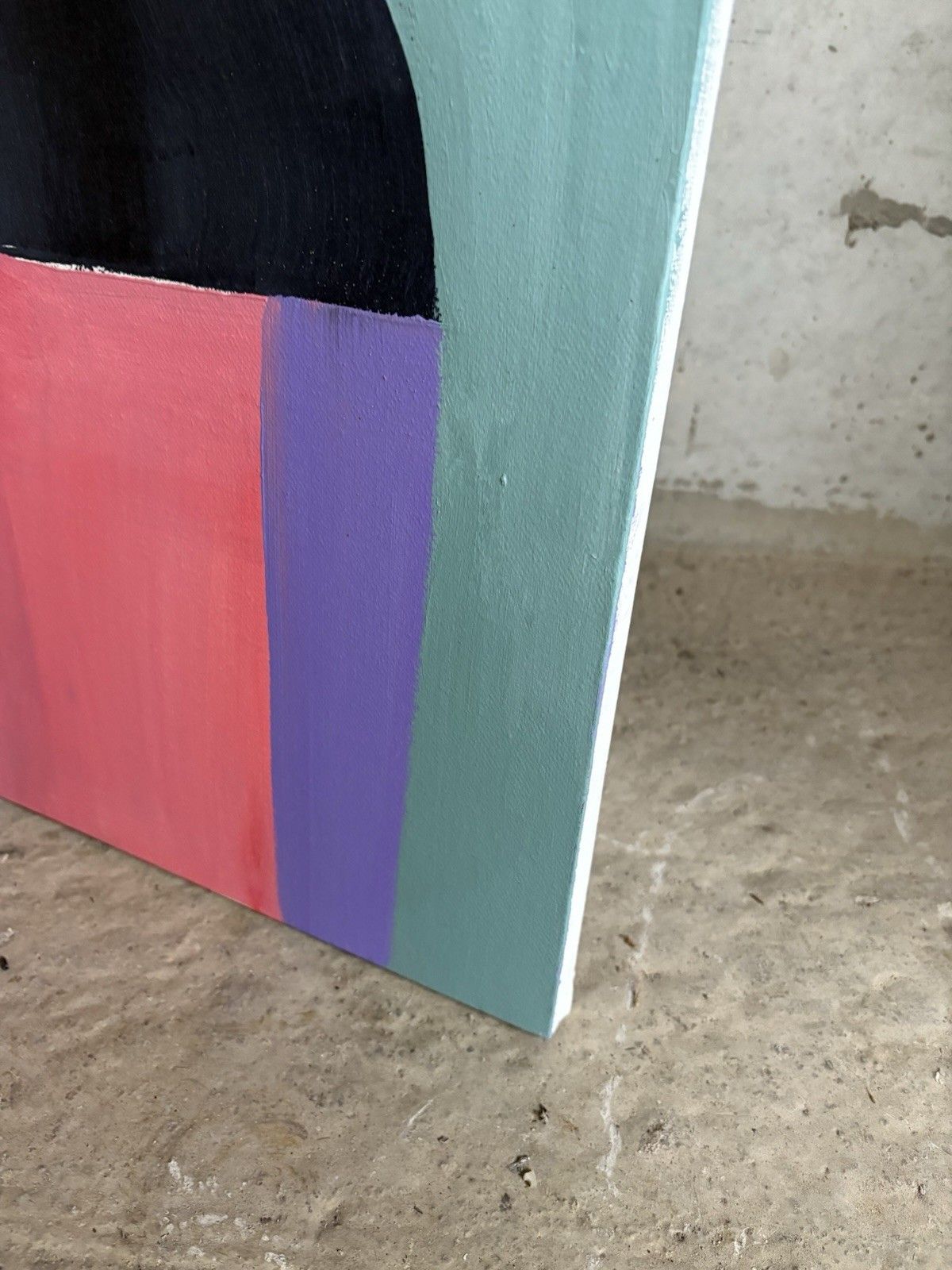 Vtg Mid Century Style Abstract Art School Wall Hanging Painting Picture R1011 photo vintage