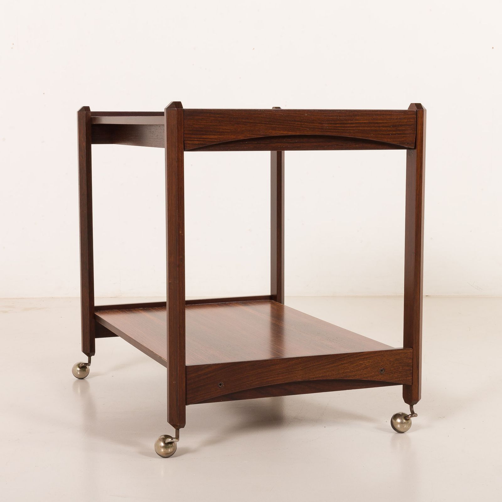 Italian Mid Century Bar Trolley, Serving Cart In Rosewood, 1960s photo vintage