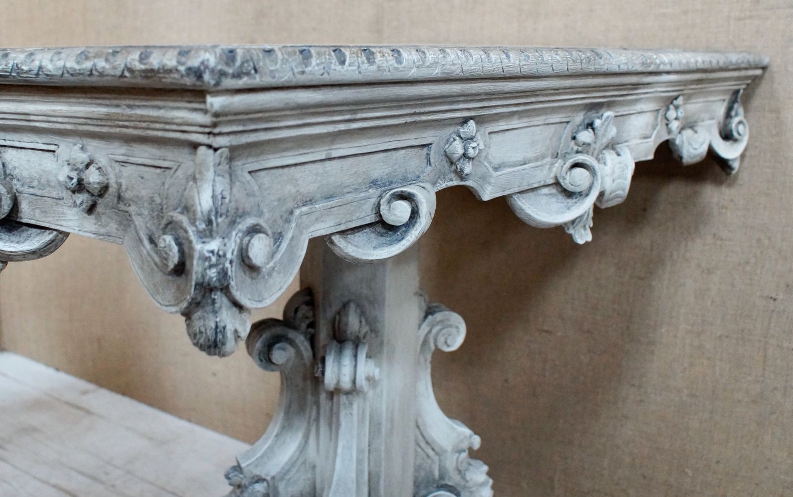 photo for sale Victorian Italian Baroque Painted Faux Marble Centre Table