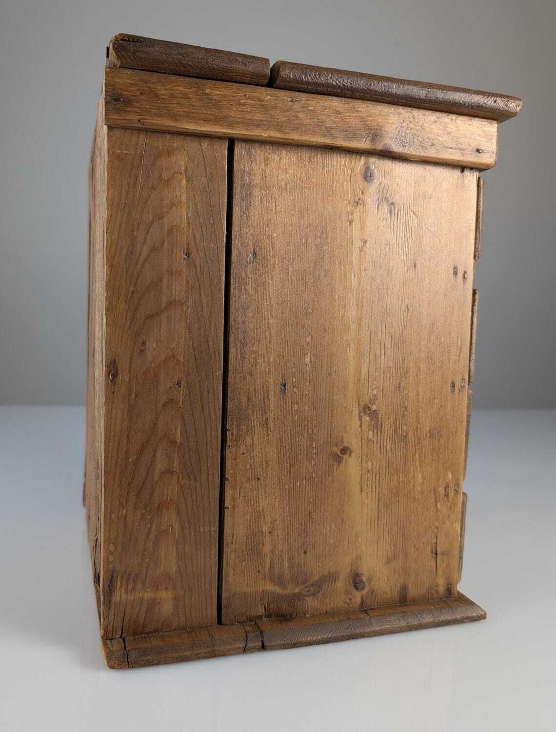 Small Rustic Primitive Apothecary Chest Of Drawers In Natural Pine 1940s photo vinterior