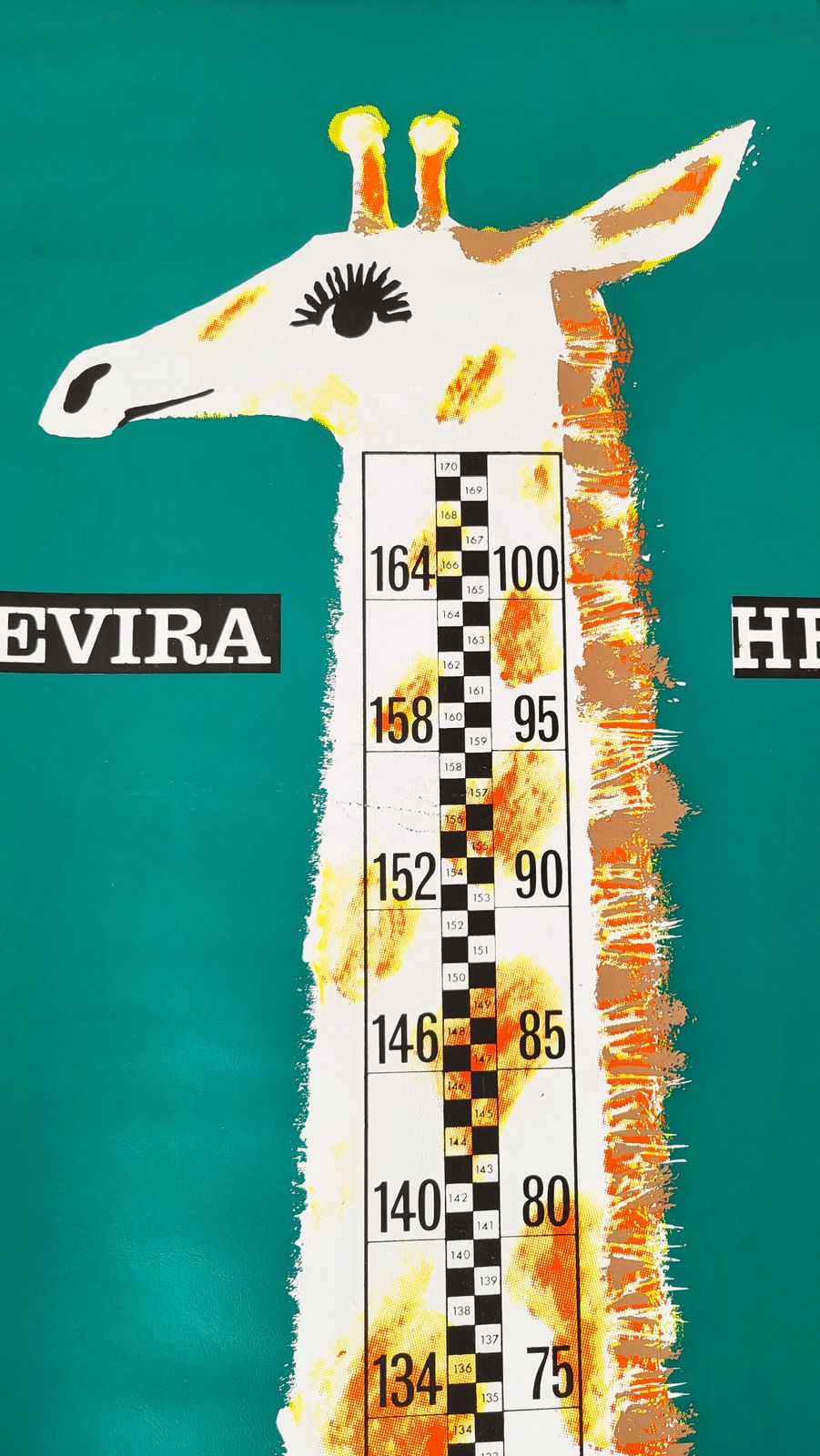 Mid Century Children's Height Chart, "Giraffe", Czech Republic, 1960s photo furniture