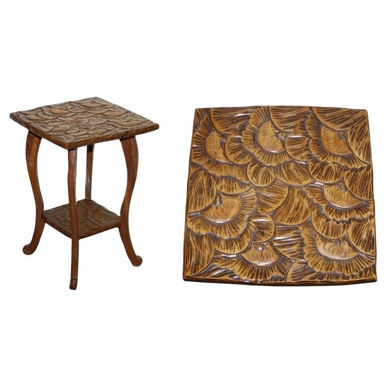 Restored 19th Century Libertys London Hand Carved Occasional Side End Lamp Table