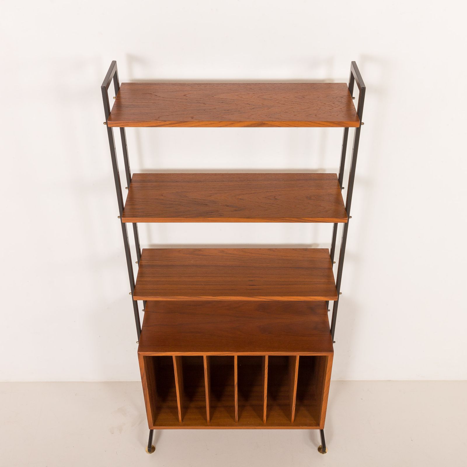 Mid Century Free Standing Vinyl Records Wall Unit, Italy 1970s. photo vinterior