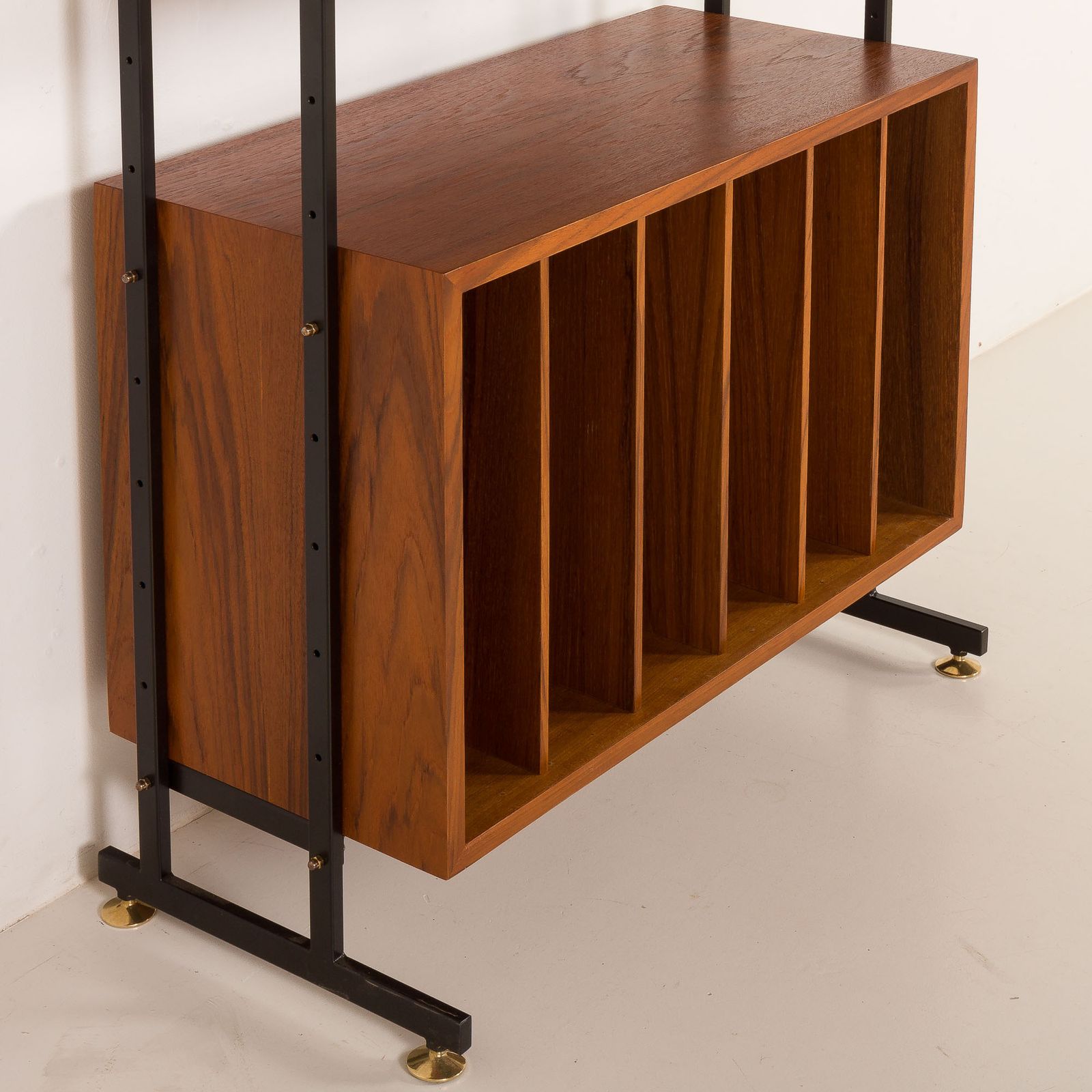 Mid Century Free Standing Vinyl Records Wall Unit, Italy 1970s. photo buy