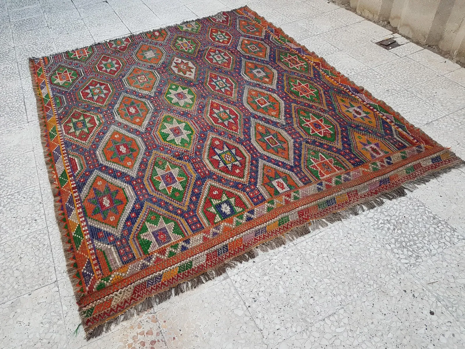 Turkish Jajim Kilim Rug 6'1" X 7'5" photo furniture