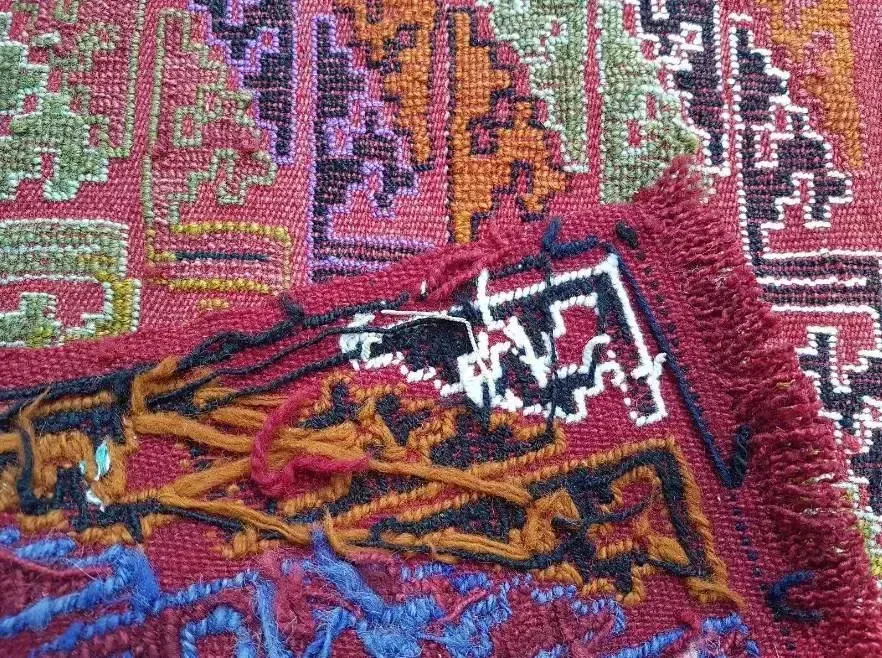 1970s Vintage Embroidered Turkish Rug   1′9″ × 3′1″ photo 85.0